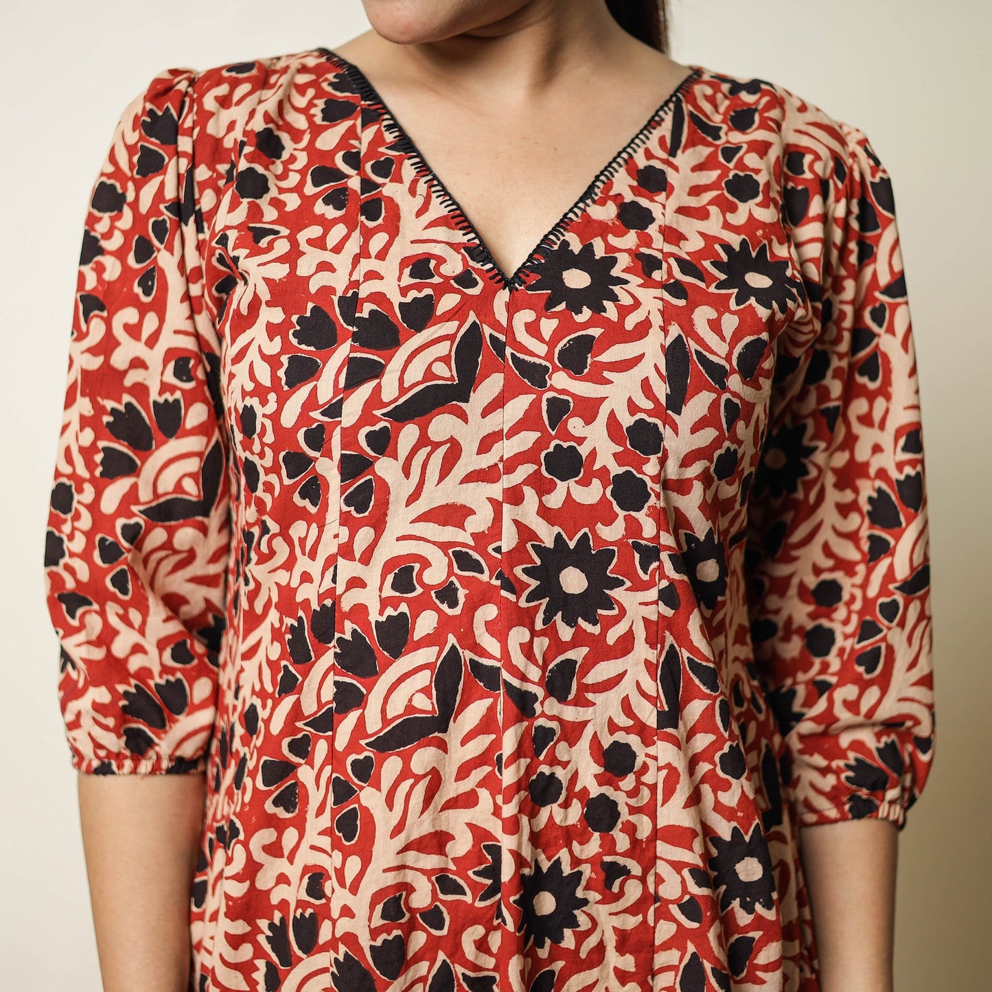 Buy Bagru Block Printed Cotton Flared Dress 01
