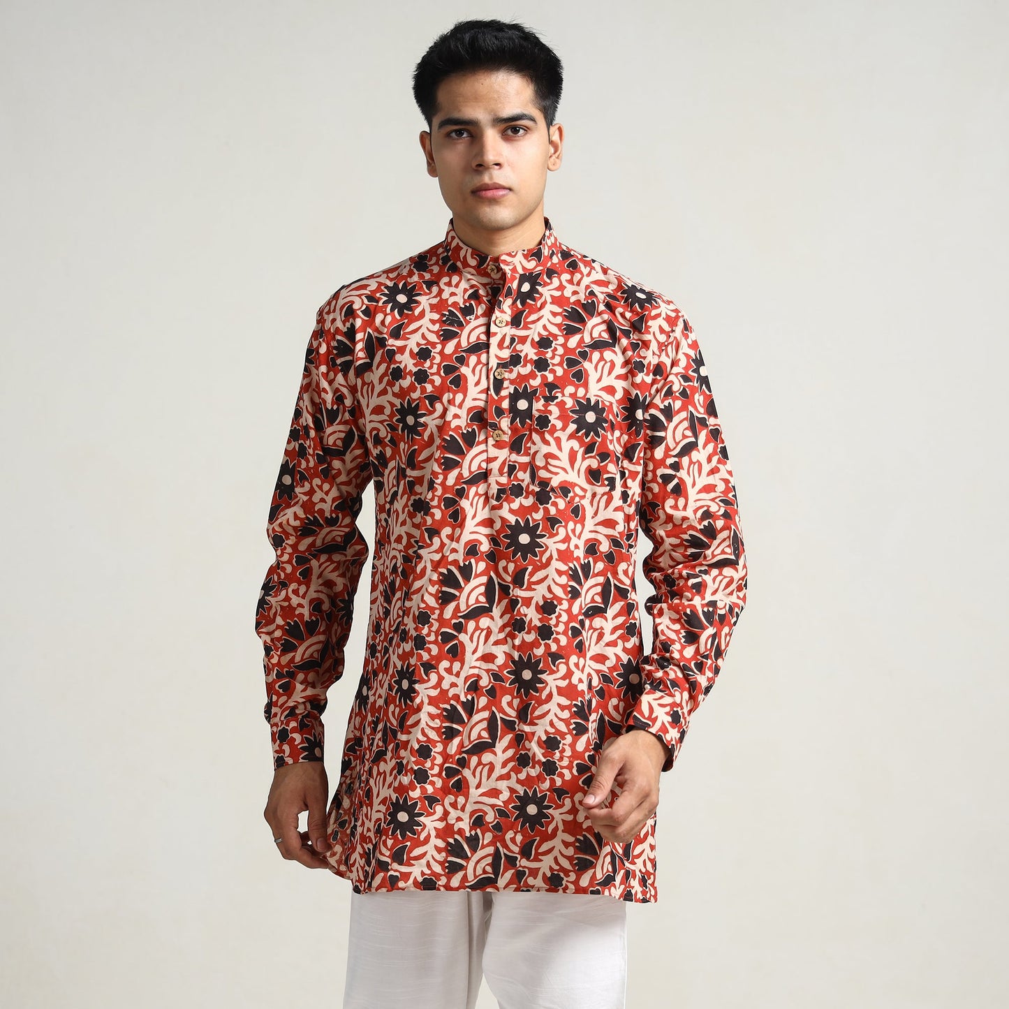Buy Bagru Block Printing Cotton Men Short Kurta 06 Online at iTokri.com