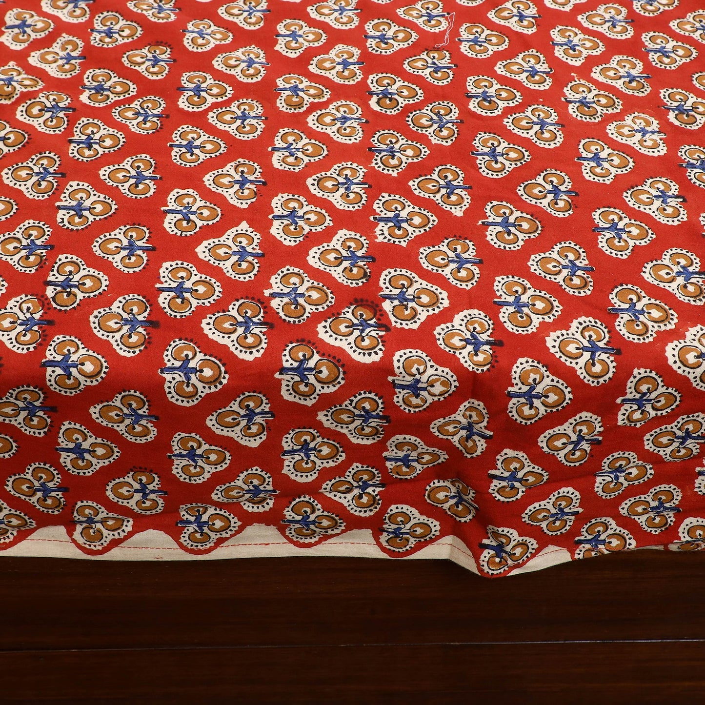 Buy Bagru Print with Kalamkari Patch Cotton Bedsheet Set