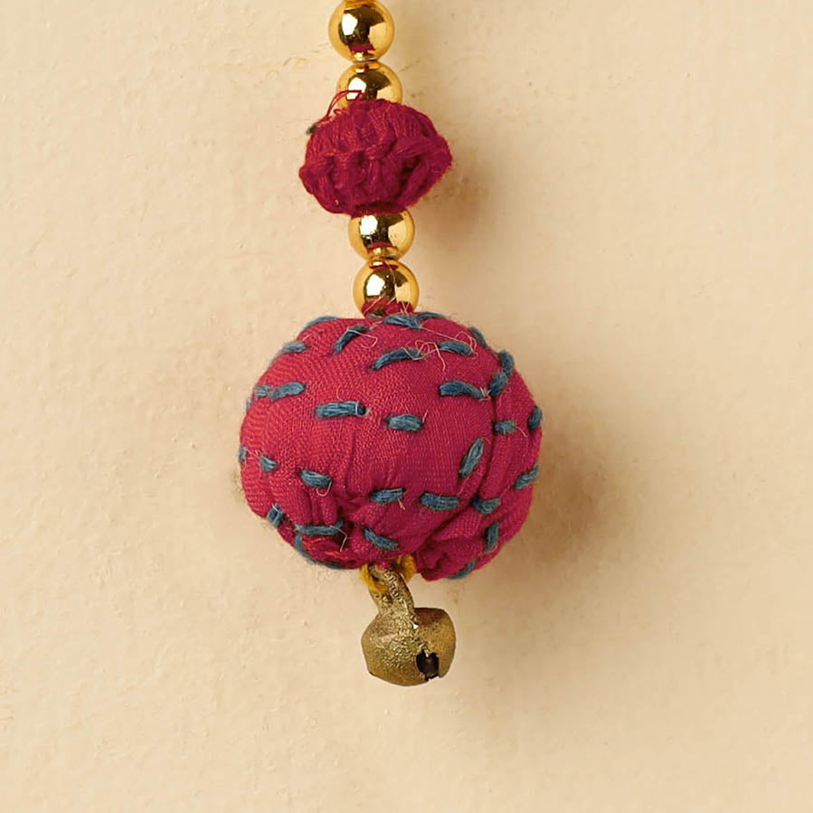 Red Banjara Embroidery Handmade Keychain