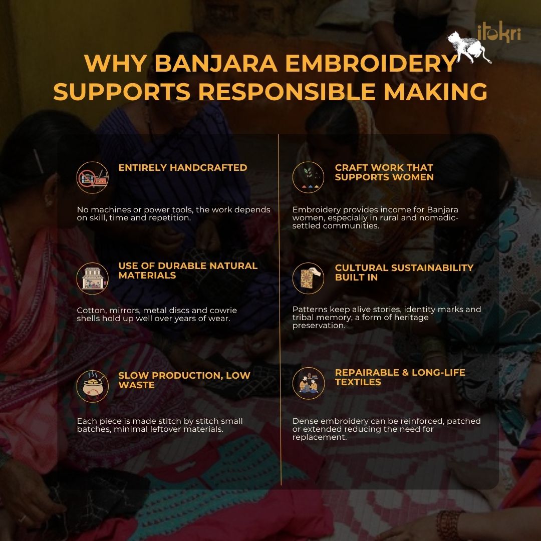 Red - banjara embroidery mirror work handmade earrings 01
