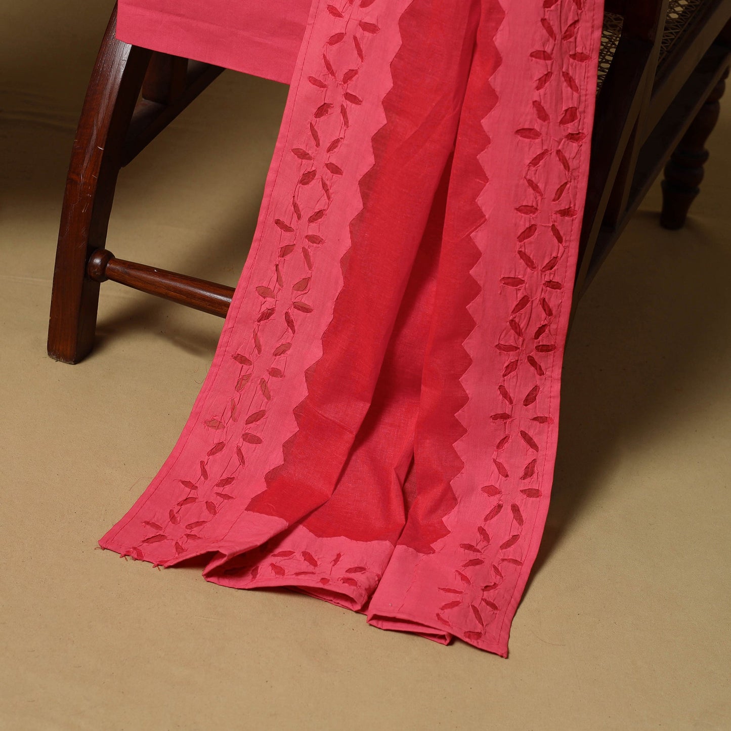 Barmer applique cut work cotton 3pc unstitched dress