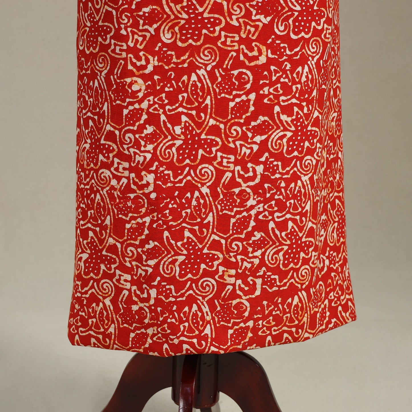 Red - batik patchwork cotton unstitched kurta material