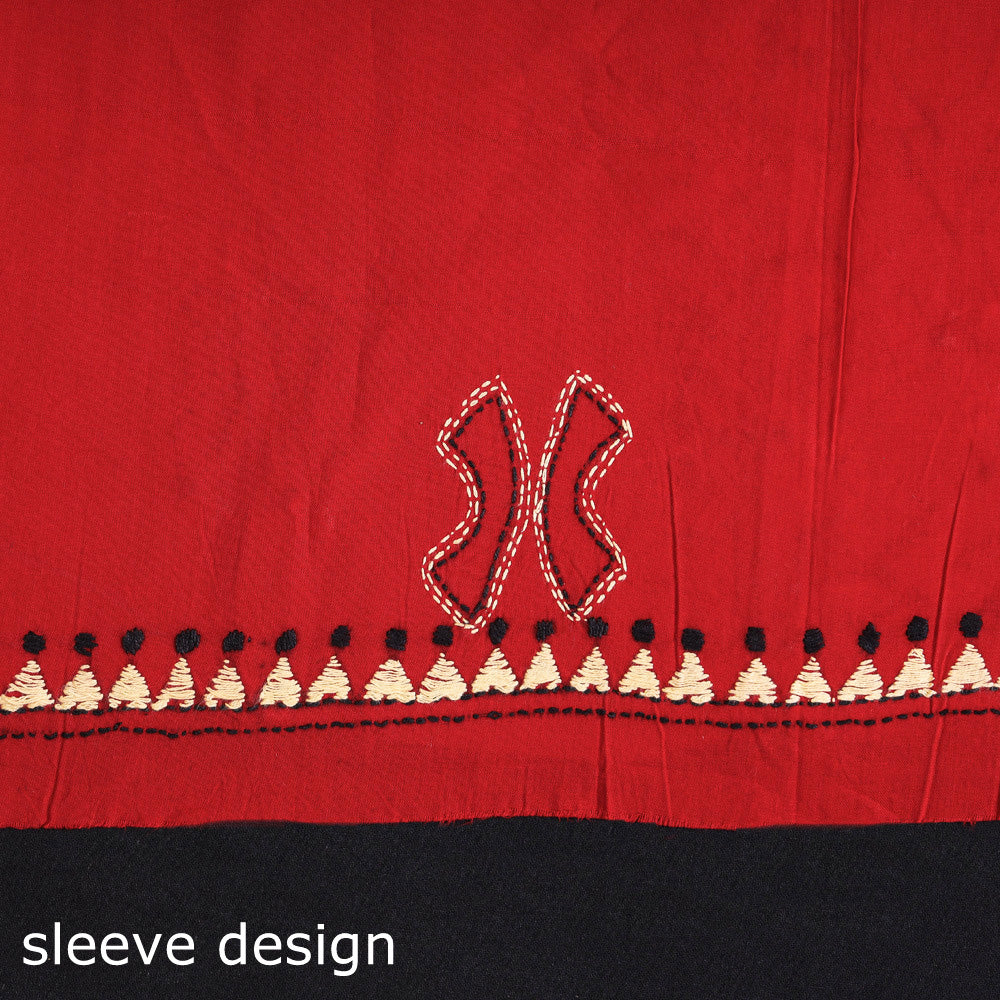 Bengal Kantha Embroidered Pure Cotton Kurta Material Online at iTokri.com