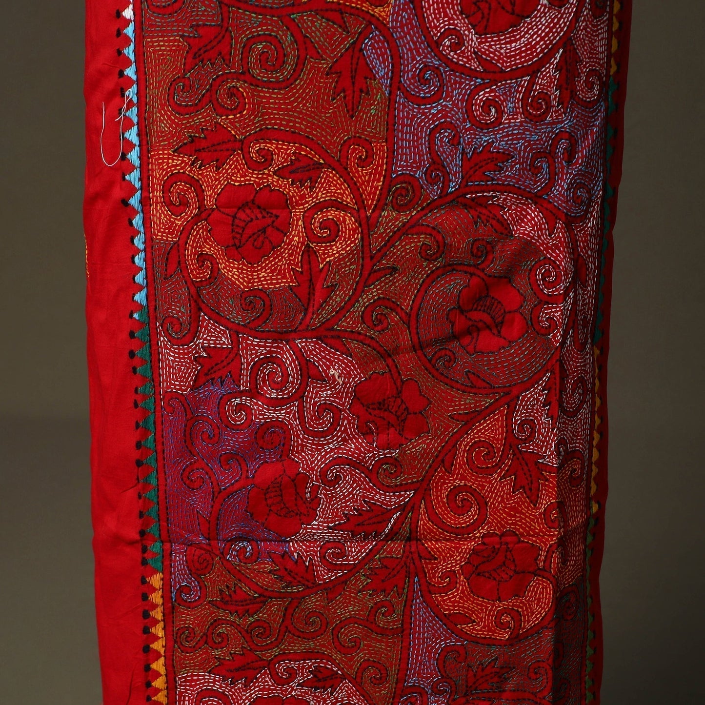 Bengal kantha hand embroidered cotton unstitched kurta