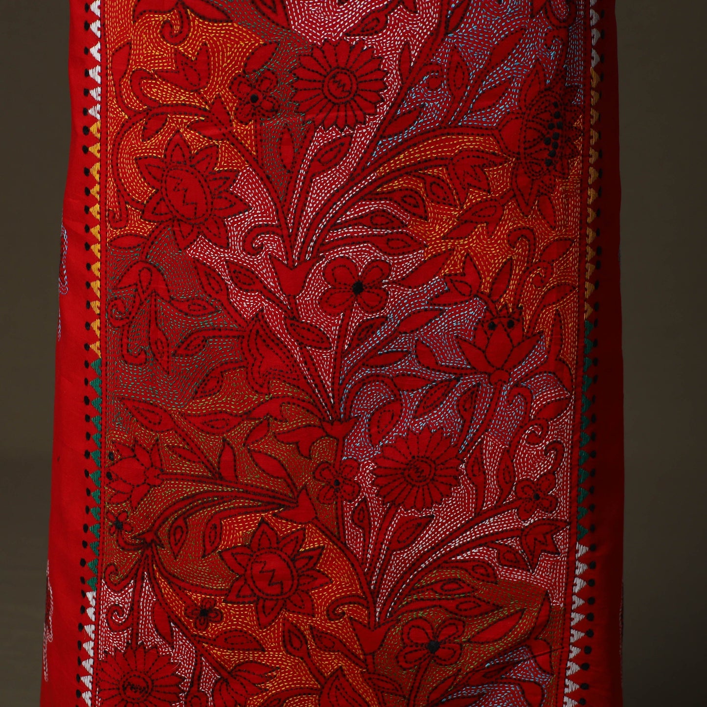 Bengal kantha hand embroidered cotton unstitched kurta