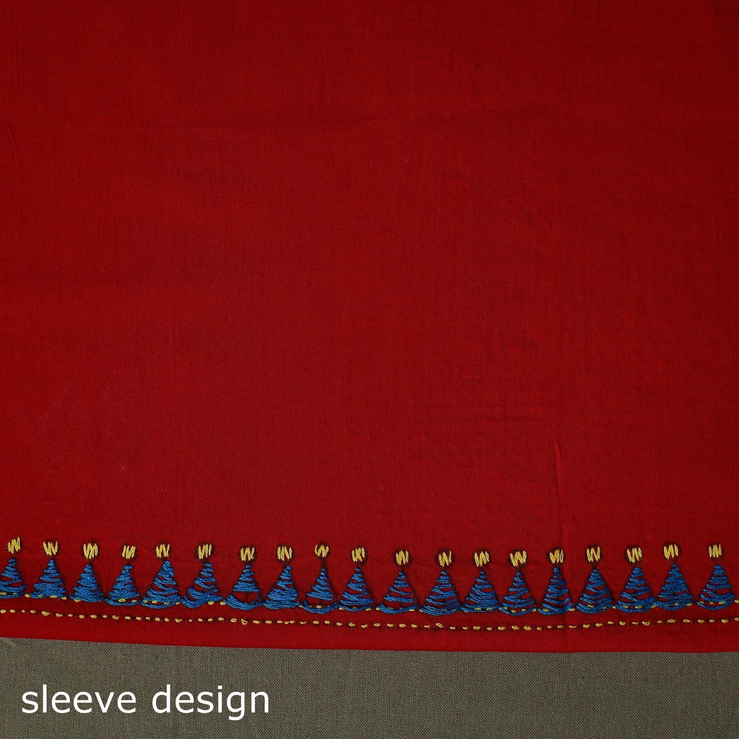 Bengal kantha hand embroidered cotton unstitched kurta