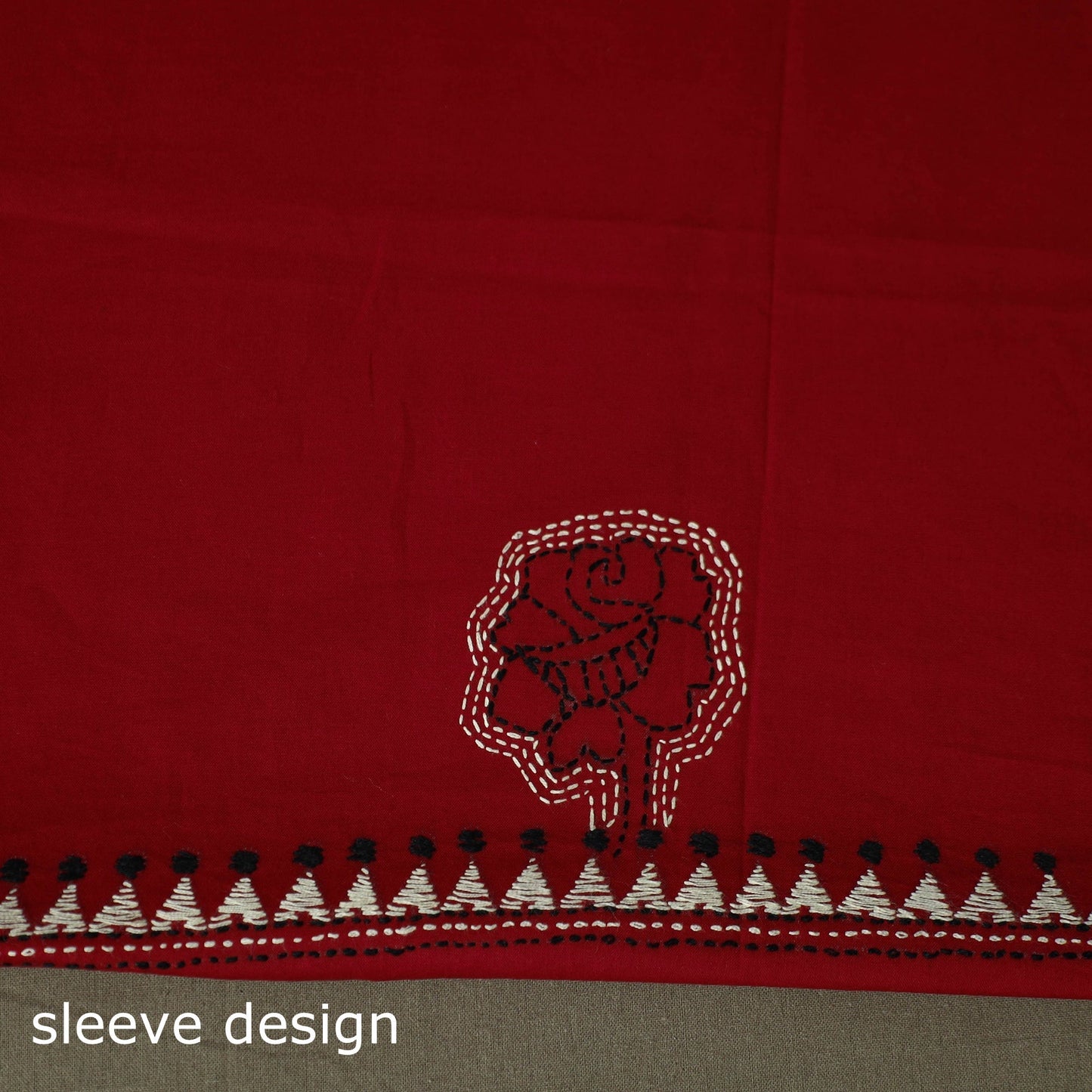 Bengal kantha hand embroidered cotton unstitched kurta