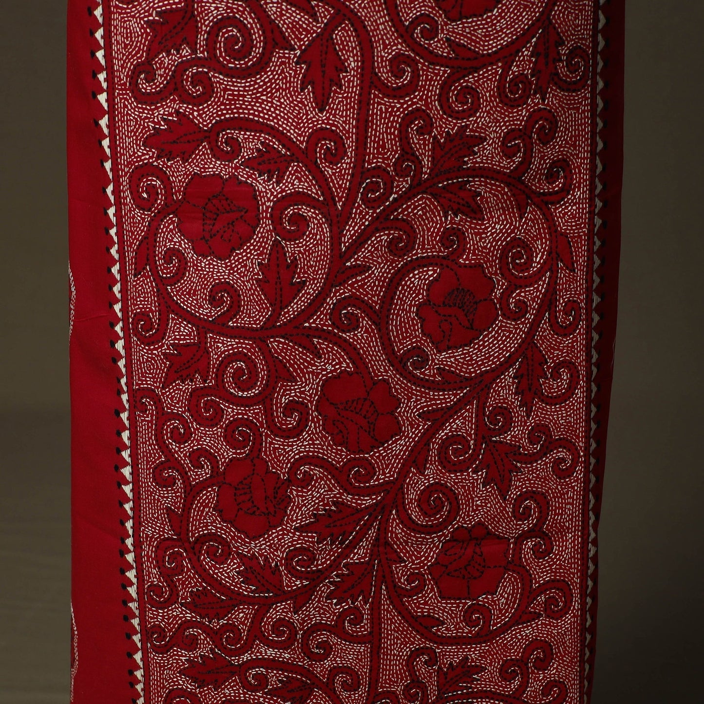 Bengal kantha hand embroidered cotton unstitched kurta