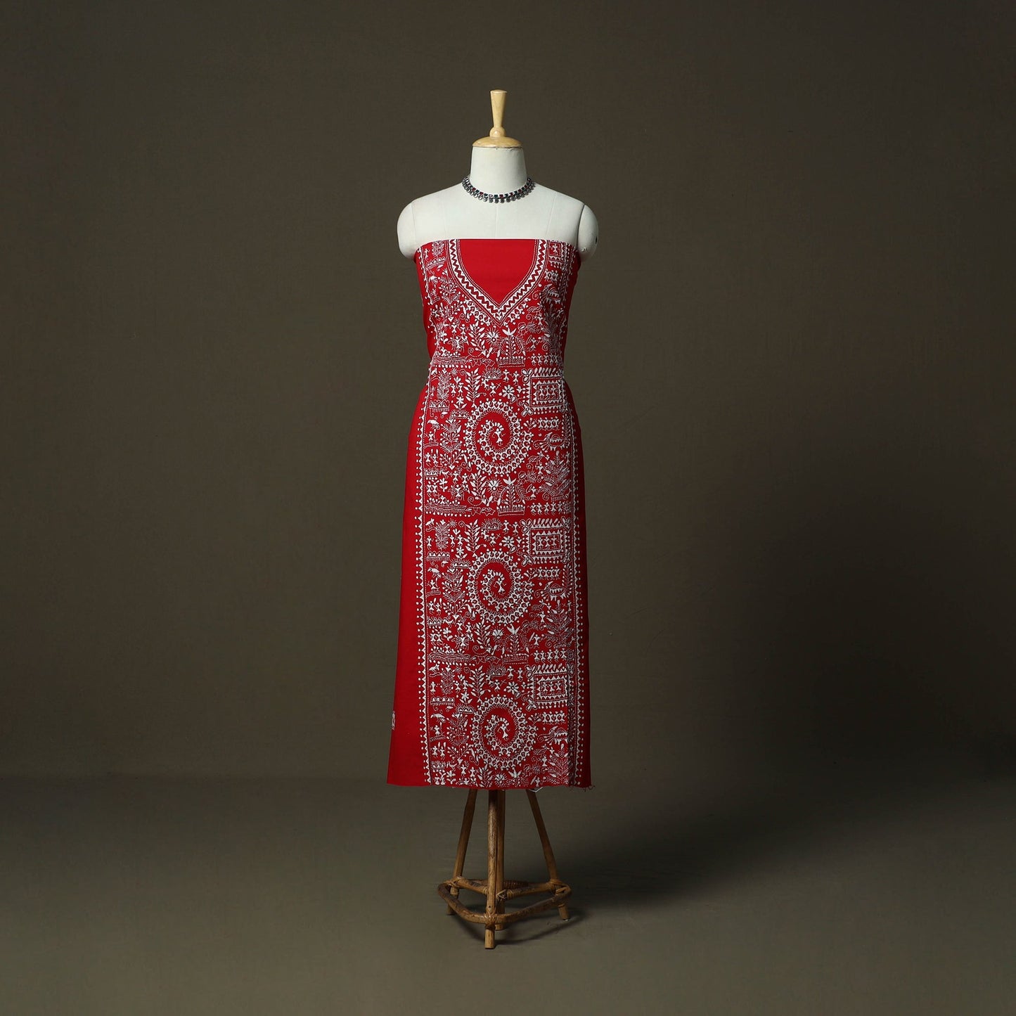 Bengal kantha hand embroidered cotton unstitched kurta