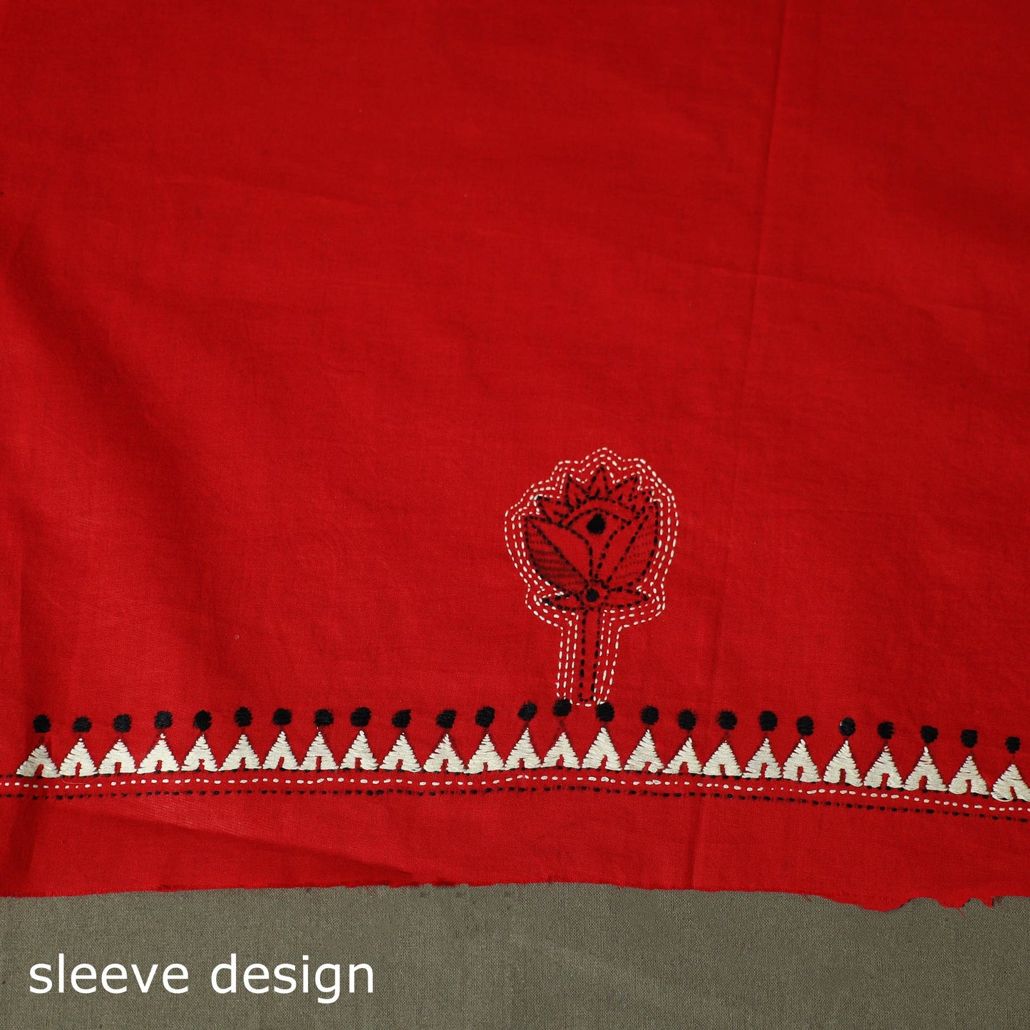 Bengal kantha hand embroidered cotton unstitched kurta