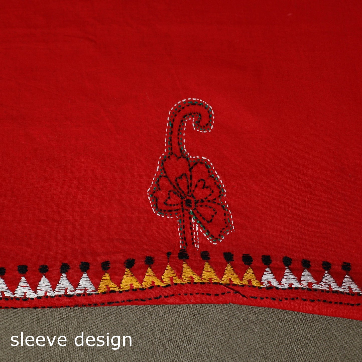 Bengal kantha hand embroidered cotton unstitched kurta