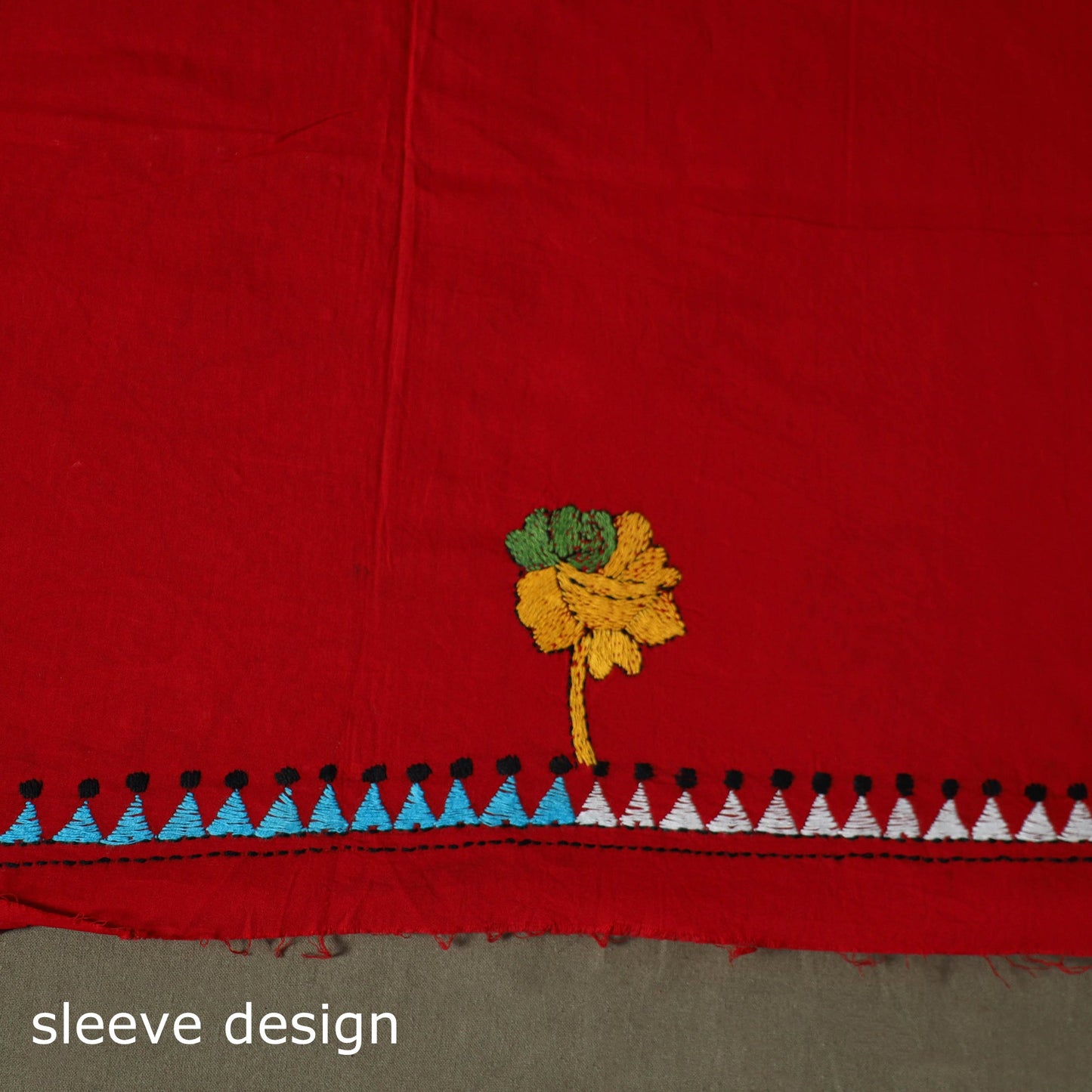 Bengal kantha hand embroidered cotton unstitched kurta