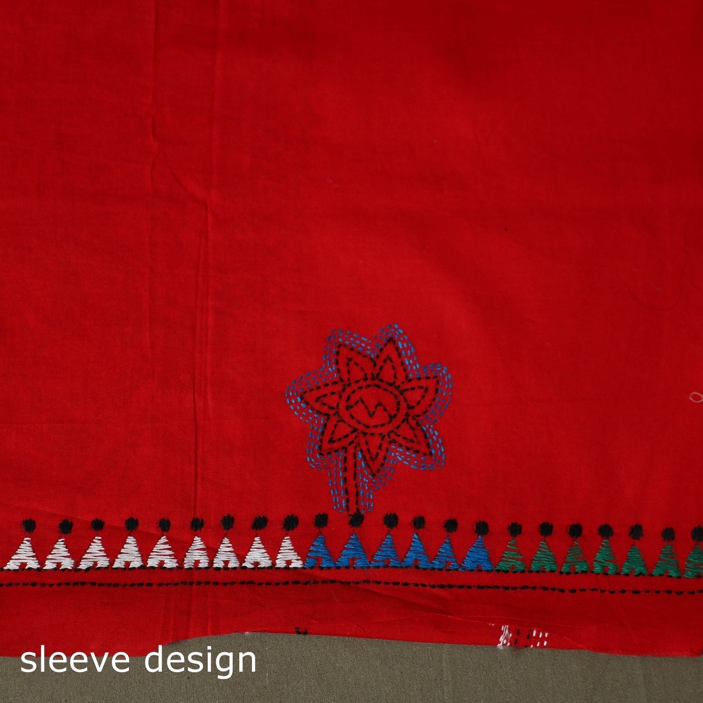 Bengal kantha hand embroidered cotton unstitched kurta
