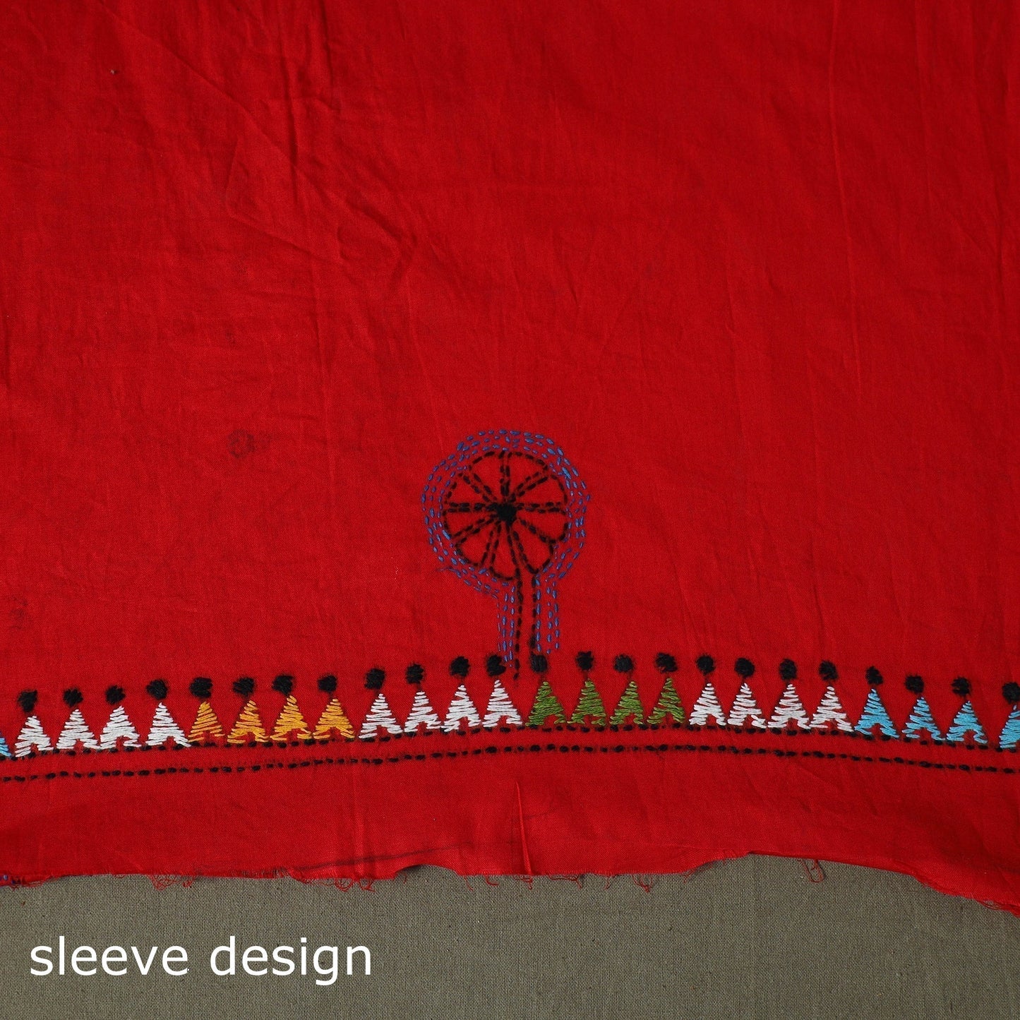 Bengal kantha hand embroidered cotton unstitched kurta