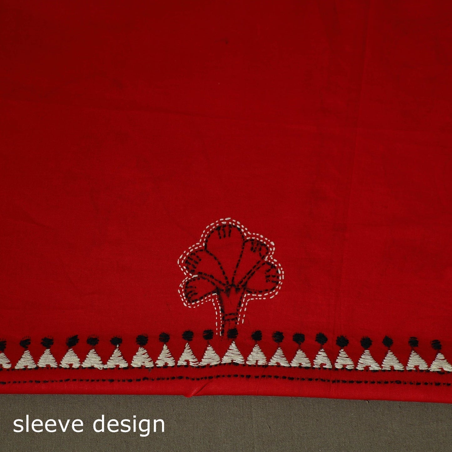 Bengal kantha hand embroidered cotton unstitched kurta