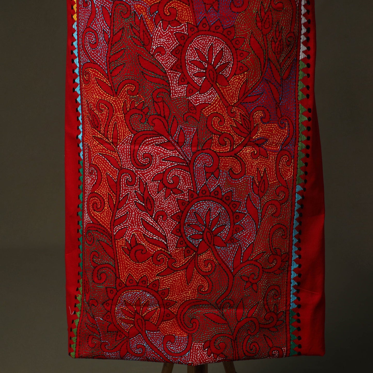 Bengal kantha hand embroidered cotton unstitched kurta