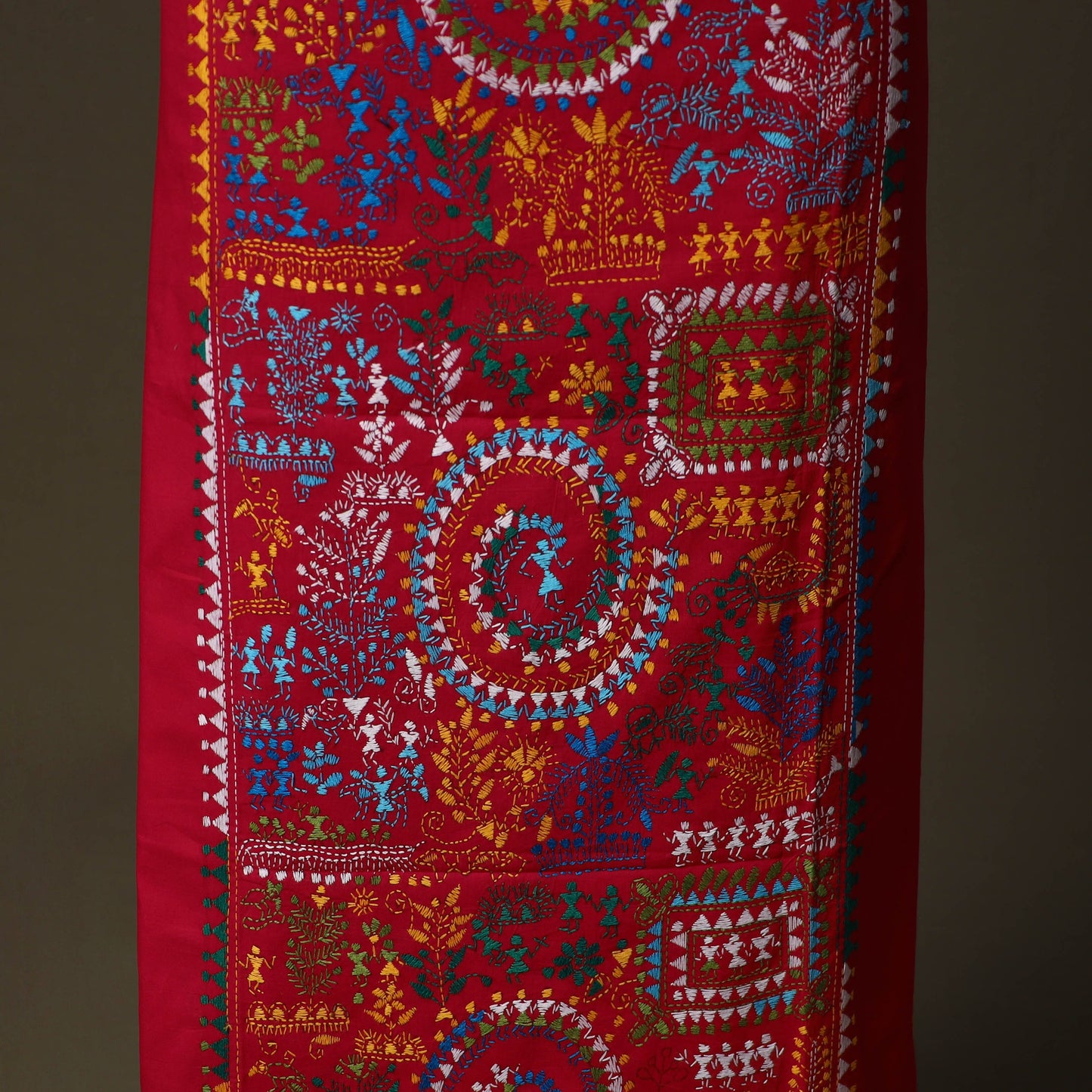 Bengal kantha hand embroidered cotton unstitched kurta