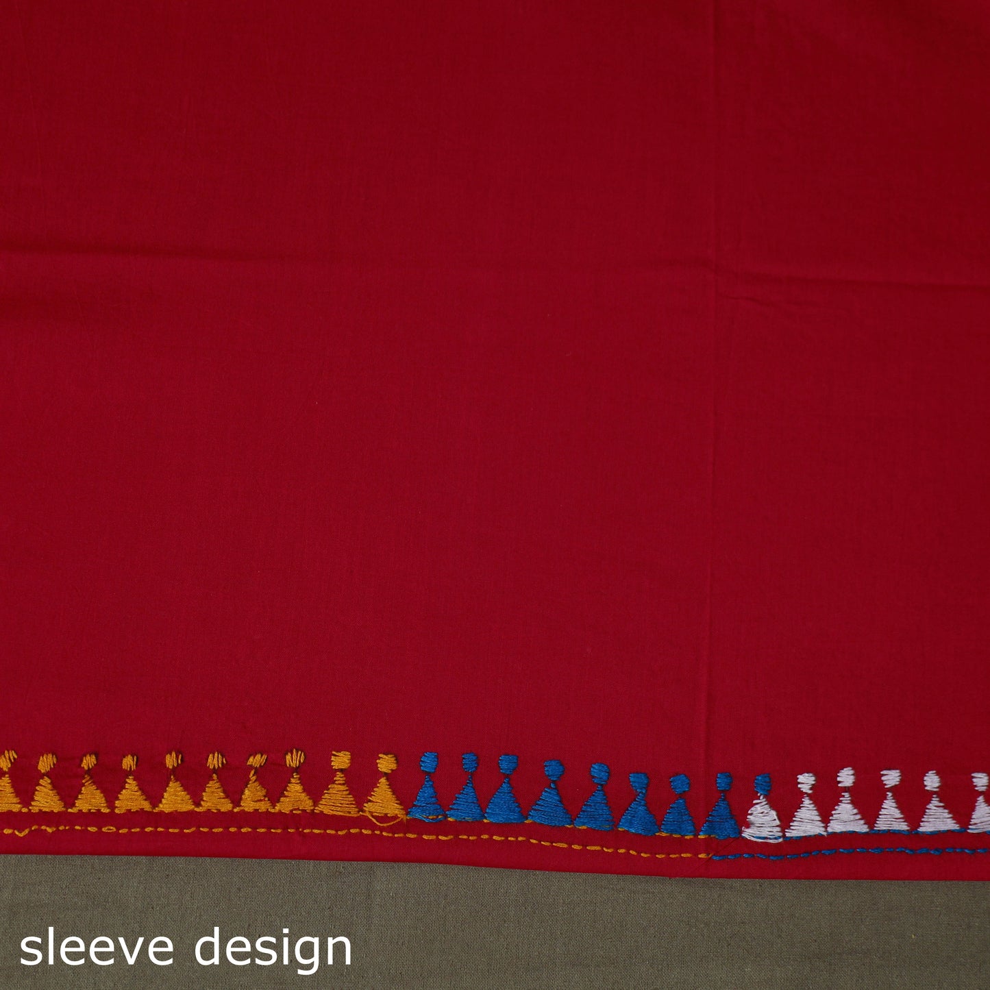 Bengal kantha hand embroidered cotton unstitched kurta