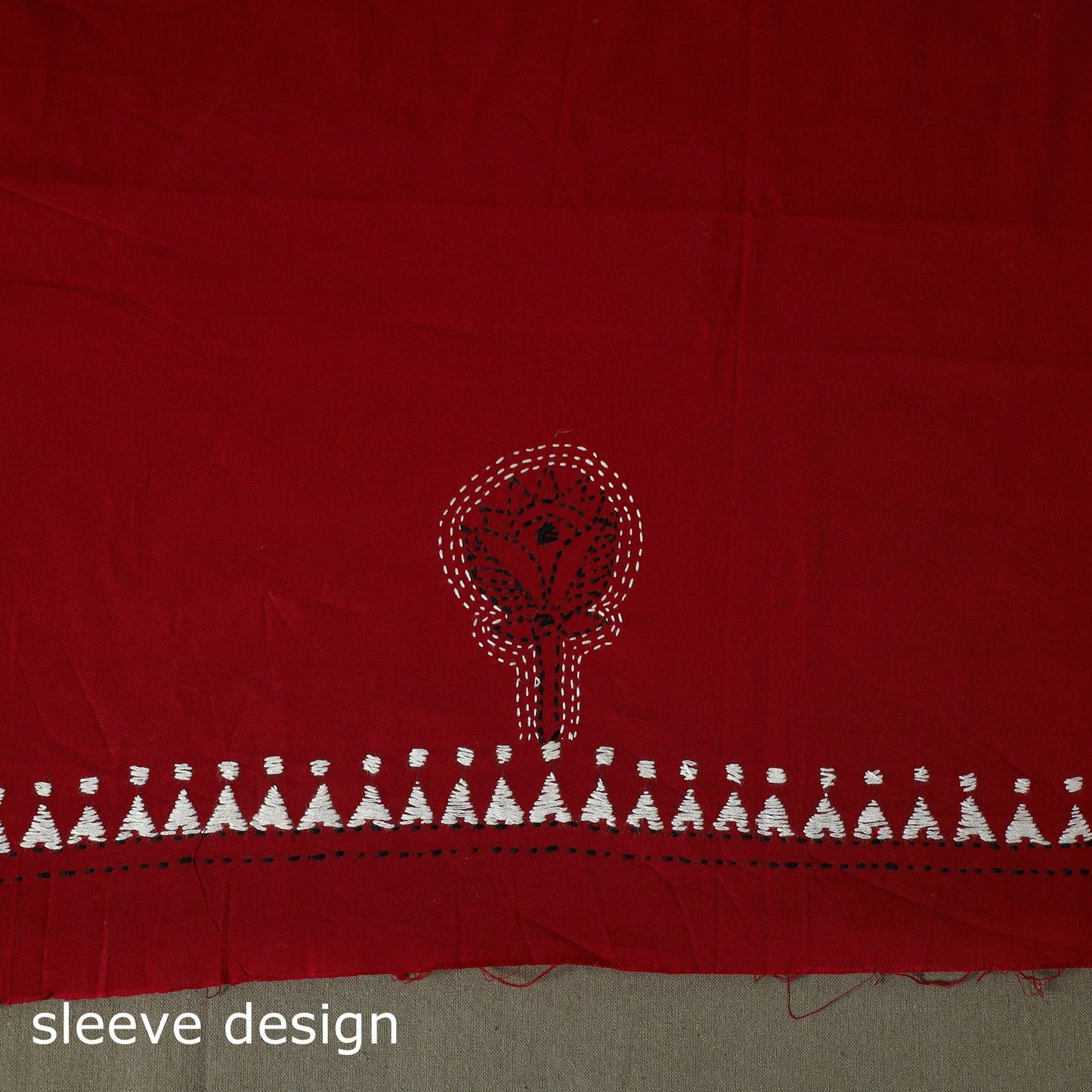 Bengal kantha hand embroidered cotton unstitched kurta