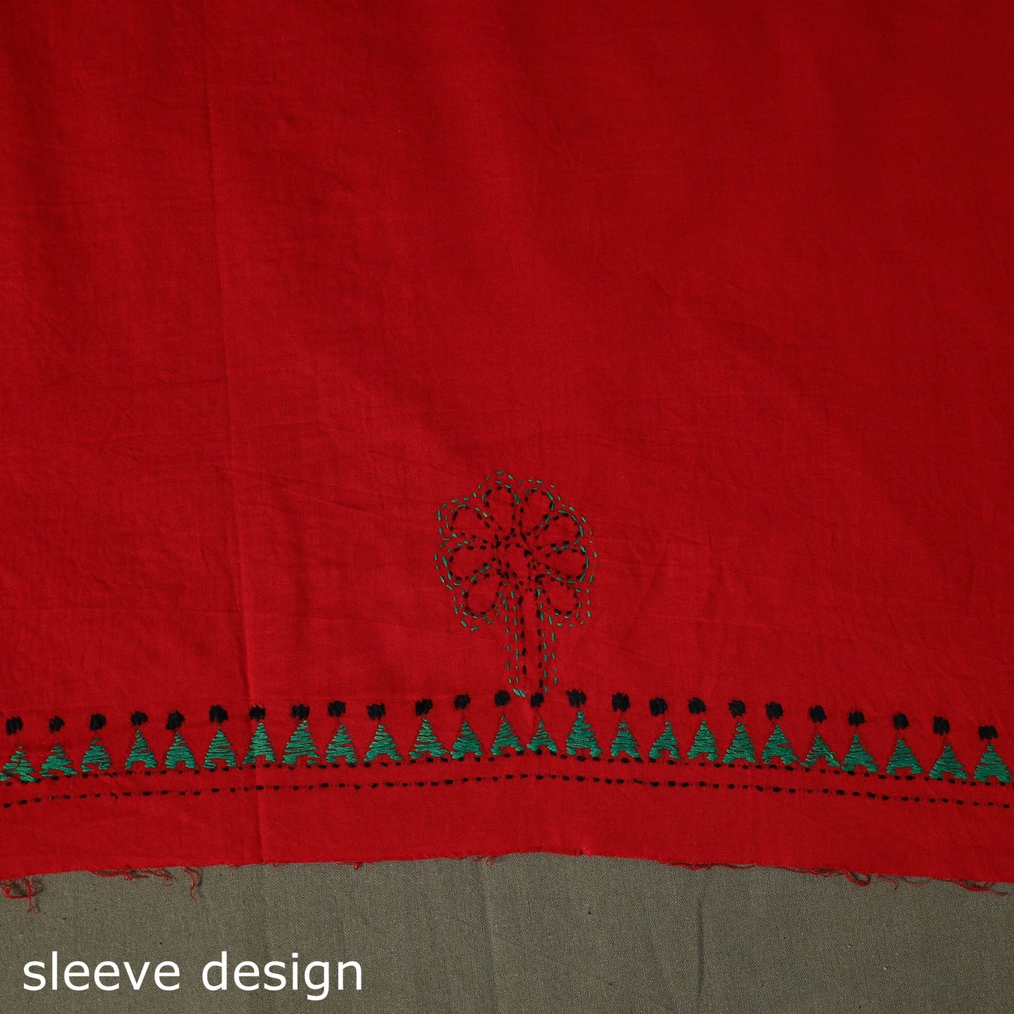 Bengal kantha hand embroidered cotton unstitched kurta