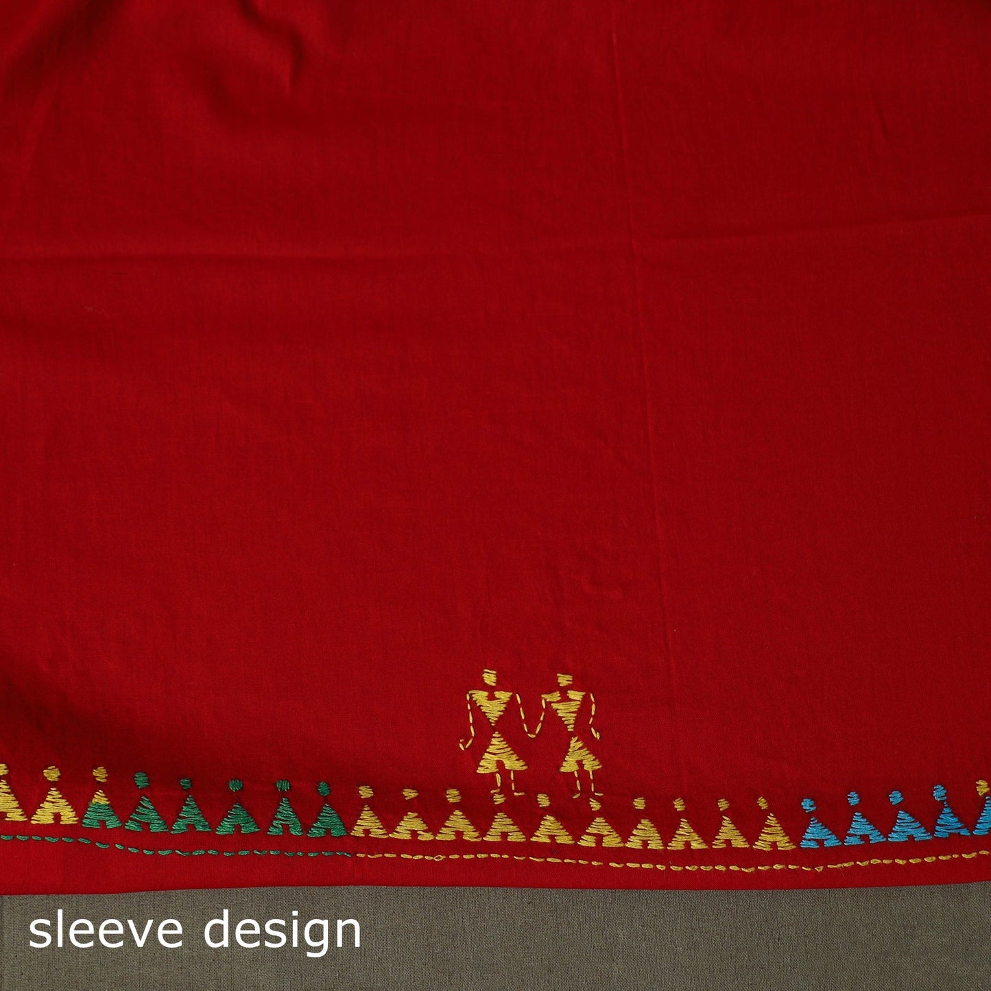 Bengal kantha hand embroidered cotton unstitched kurta