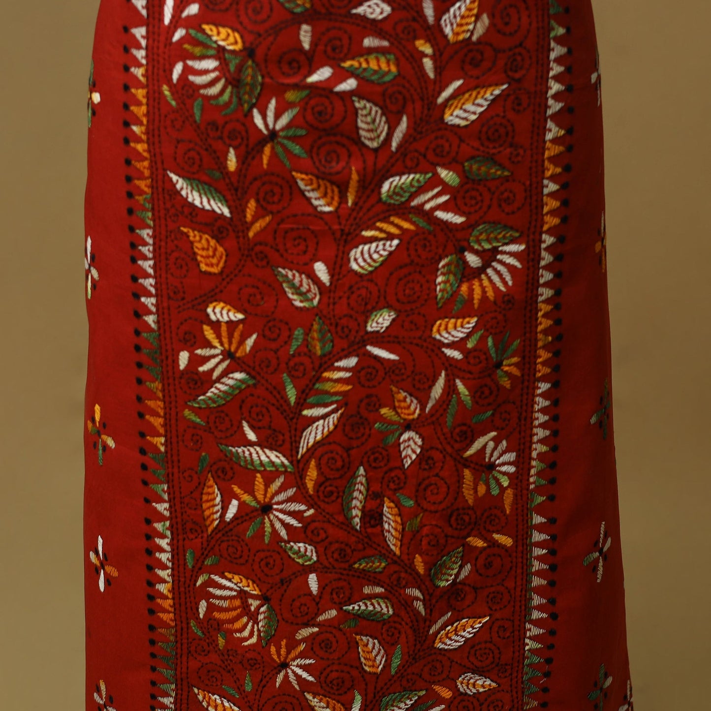 Bengal kantha hand embroidered unstitched kurta material