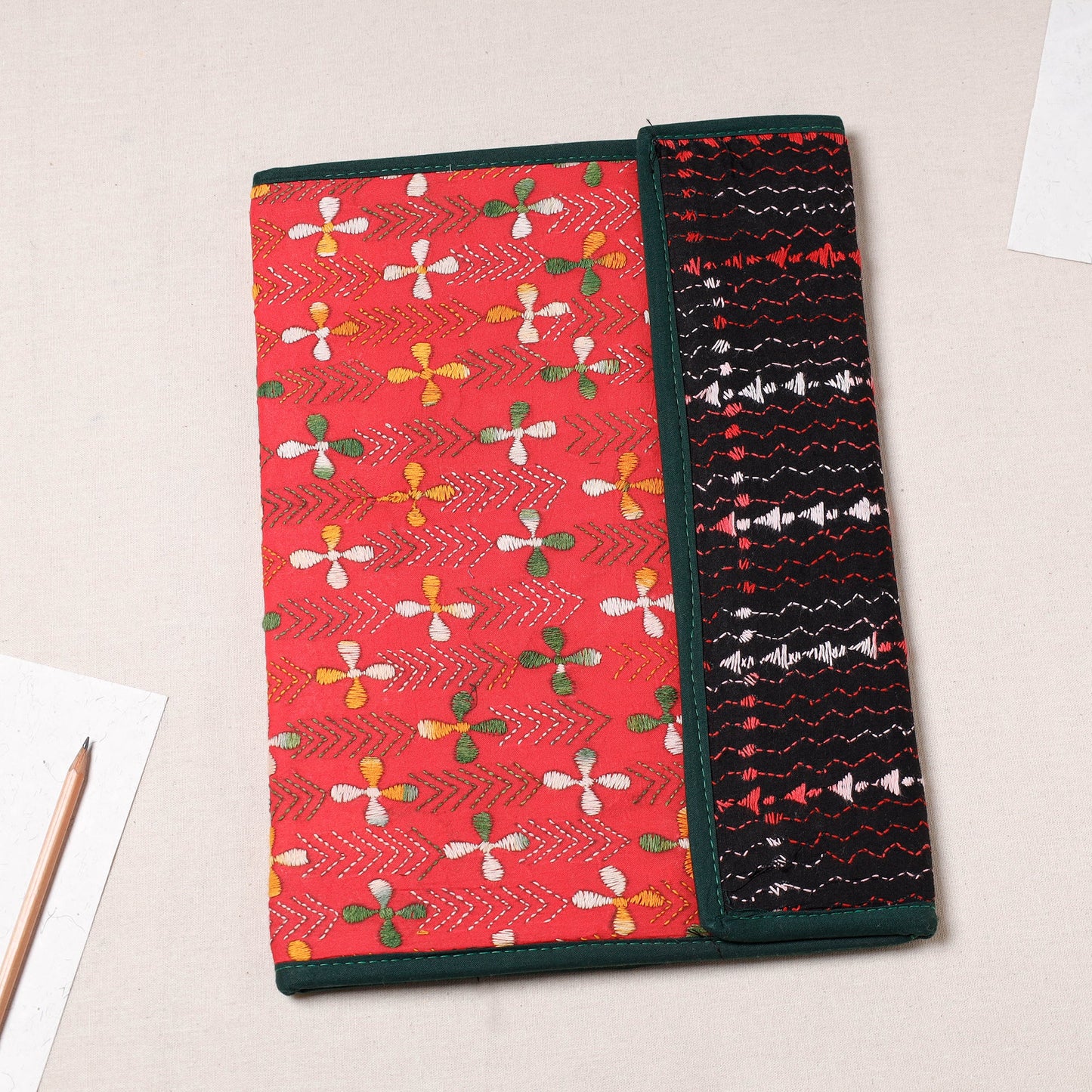Bengal Kantha Work Handcrafted File Folder