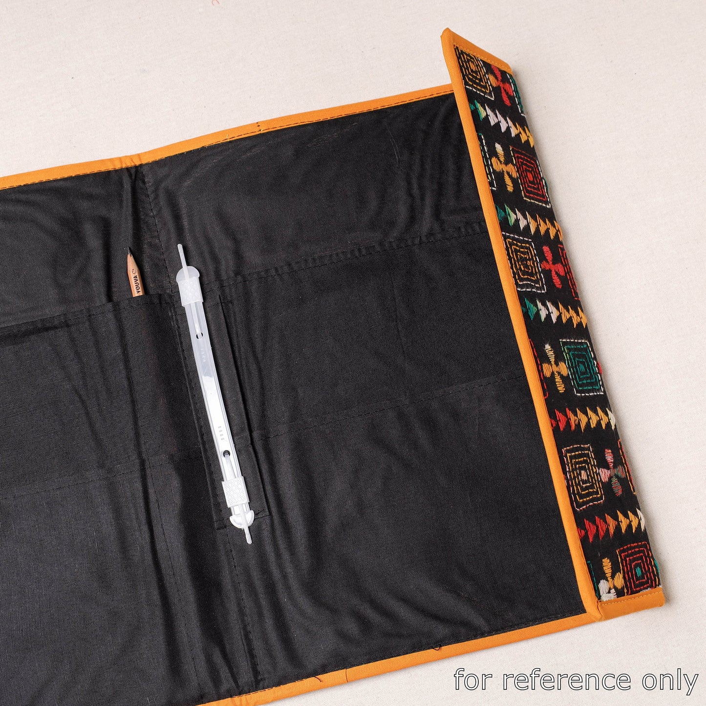 Red Bengal Kantha Work Handcrafted File Folder