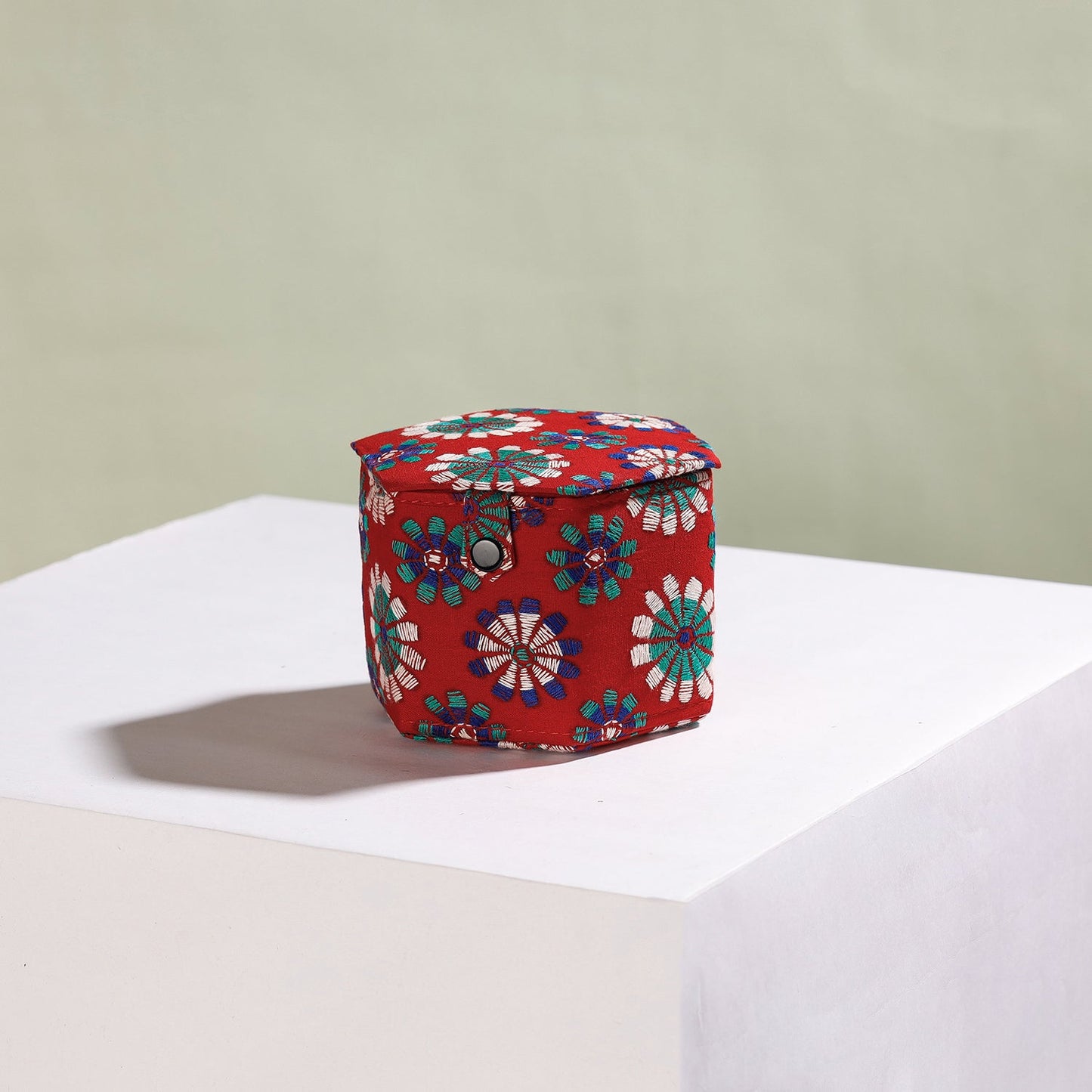 Bengal Kantha Work Handcrafted Hexagon Jewelry Box (Set of 3)