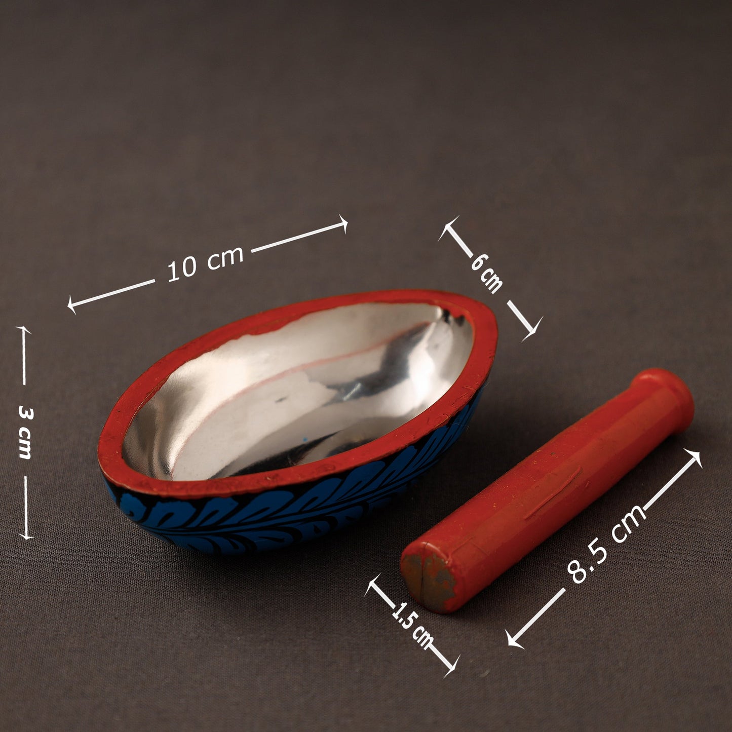 Bengal Patua Handpainted Mortar and Pestle Set