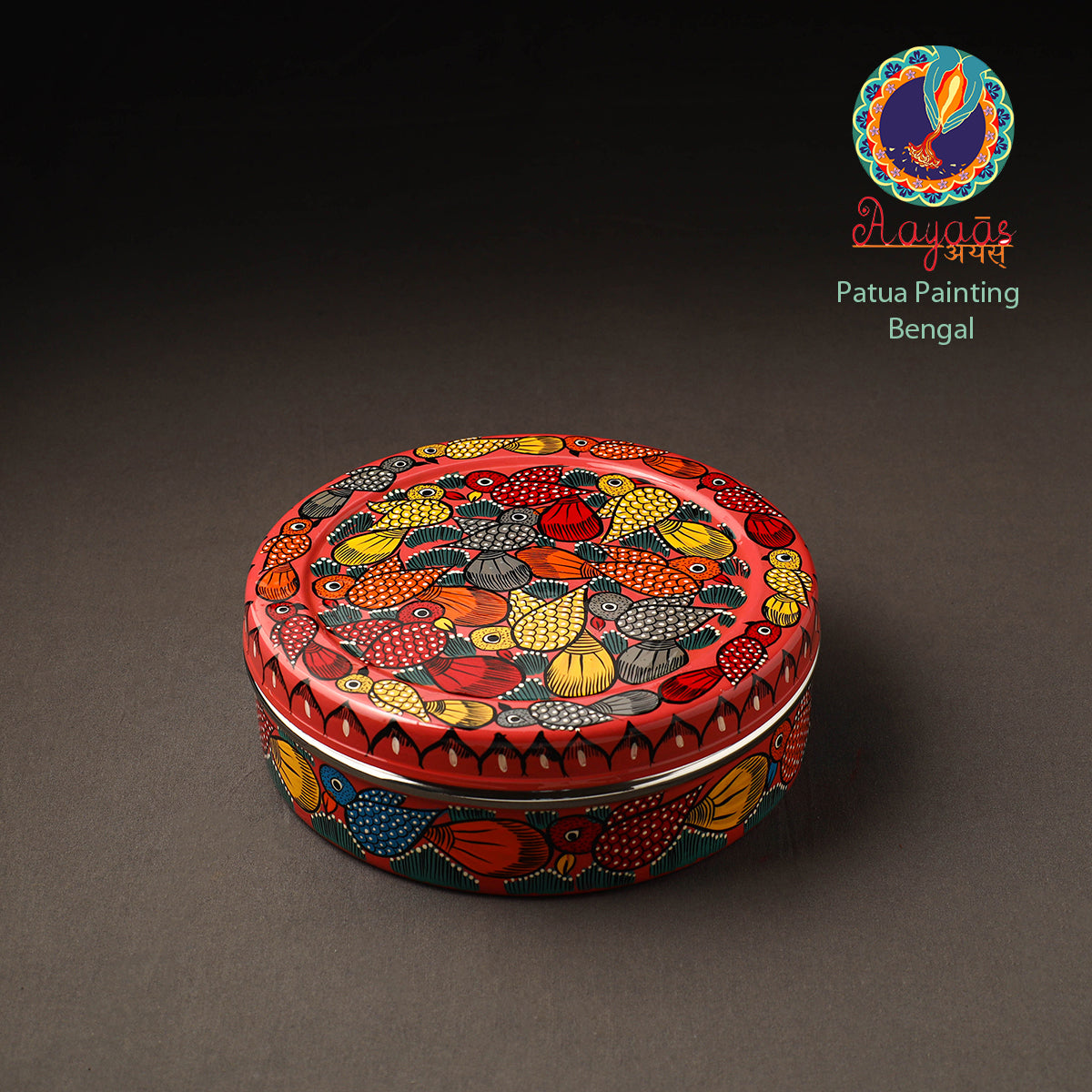 Bengal Patua Handpainted Stainless Steel Casserole