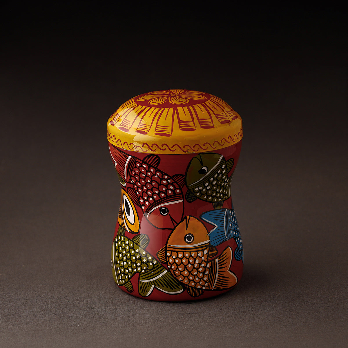 Bengal Patua Handpainted Stainless Steel Multi Utility Canister