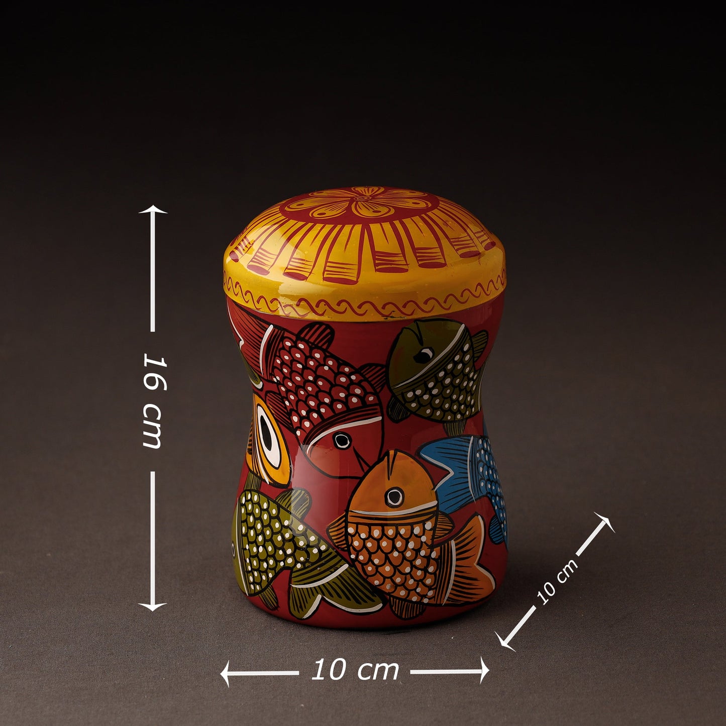 Bengal Patua Handpainted Stainless Steel Multi Utility Canister