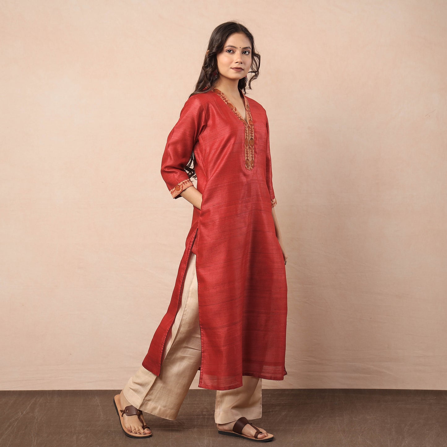 Bhagalpuri Handwoven Desi Tussar Silk Kurta