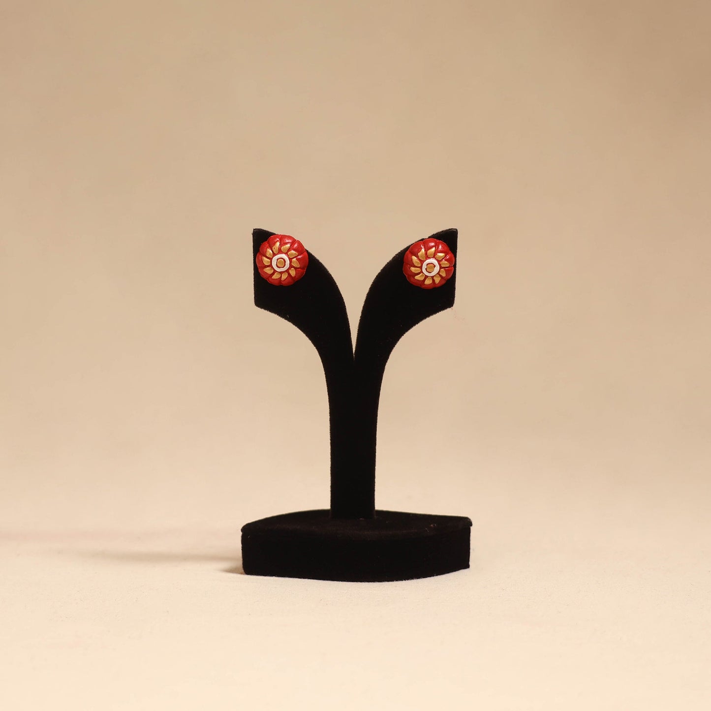Bishnupur handpainted terracotta stud earrings 41