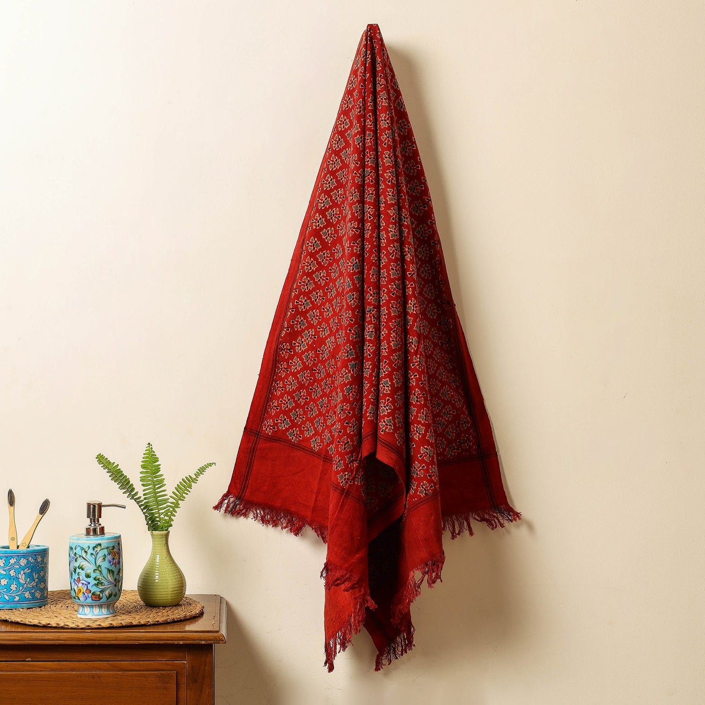 block printed towel