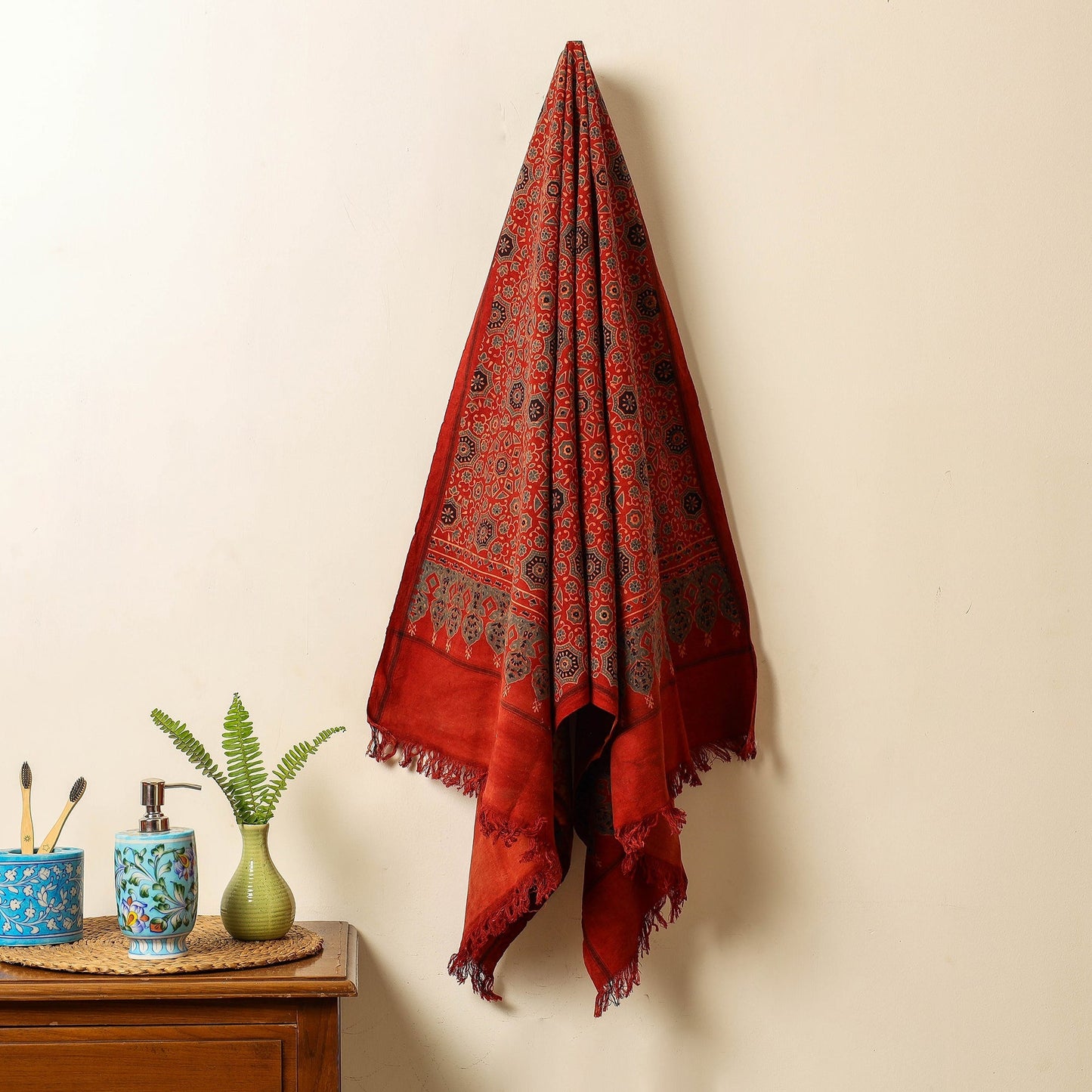 Block Print Cotton Ajrakh Handloom Towel