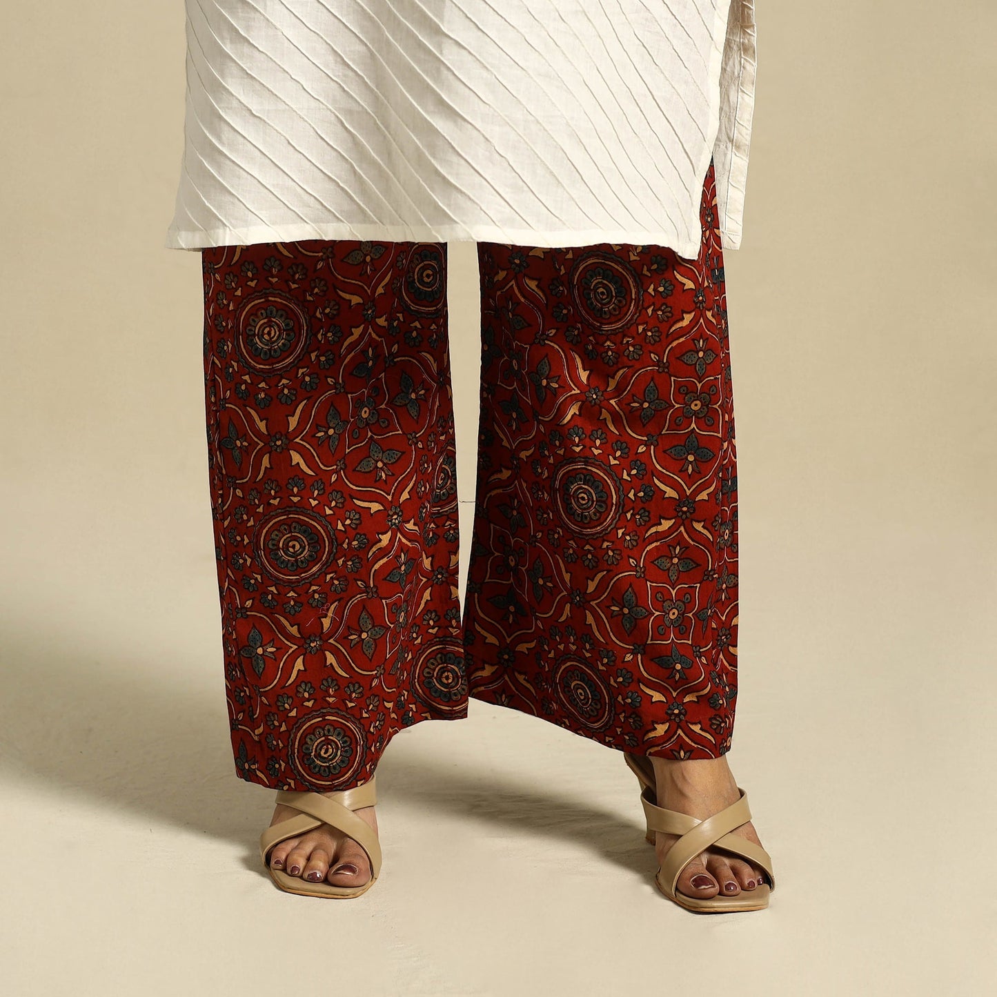 Block Print Cotton Ajrakh Palazzo