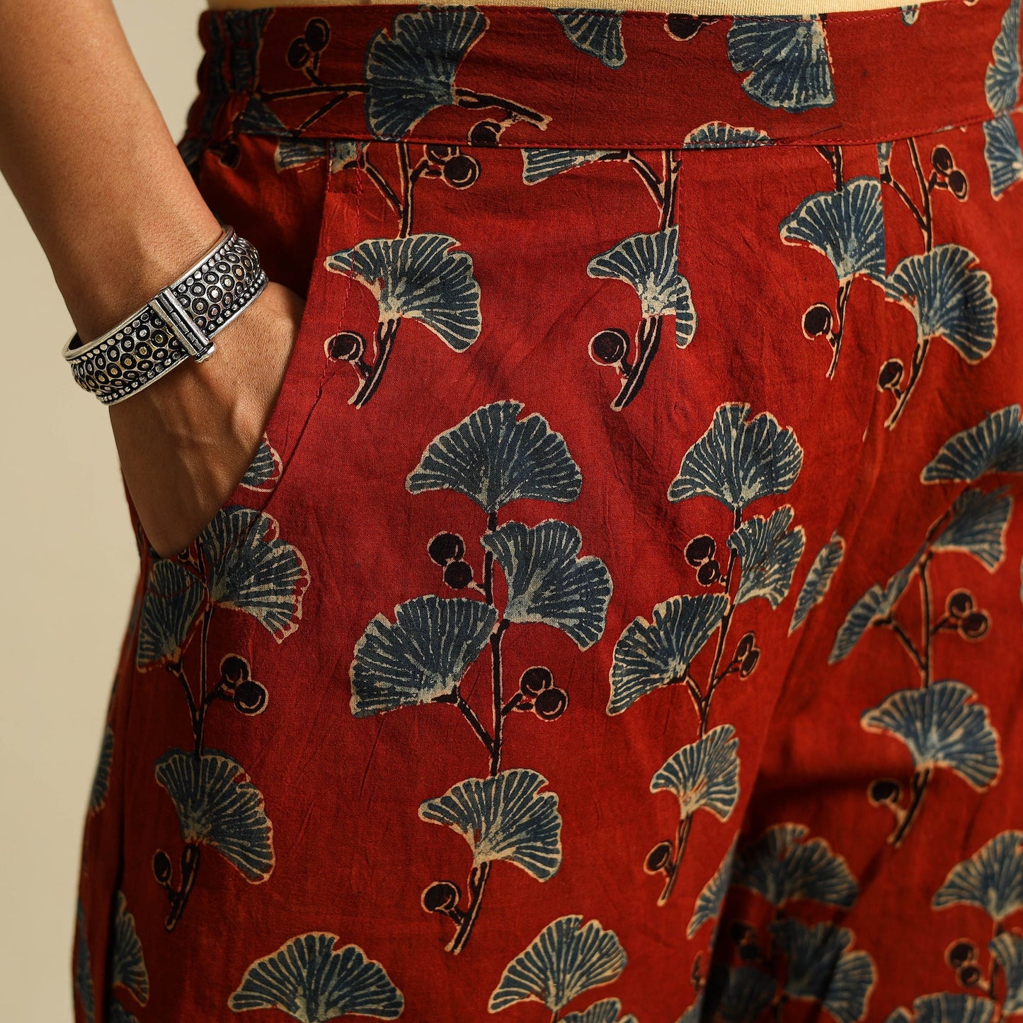 Buy Block Print Cotton Ajrakh Palazzo