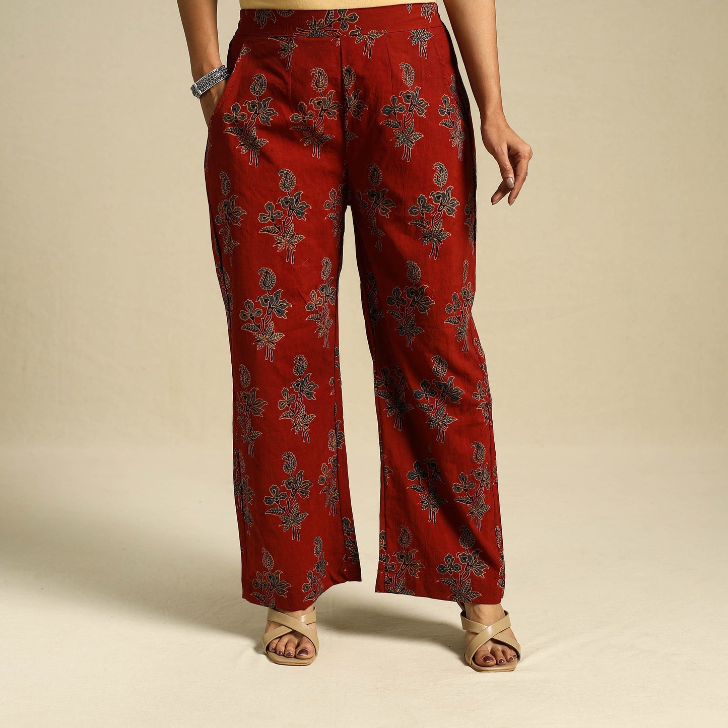 Buy Block Print Cotton Ajrakh Palazzo