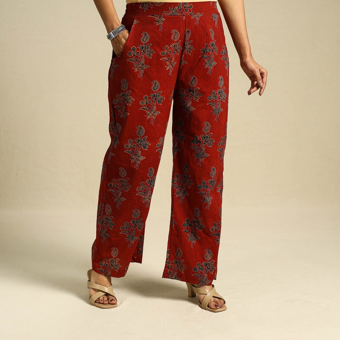 Buy Block Print Cotton Ajrakh Palazzo