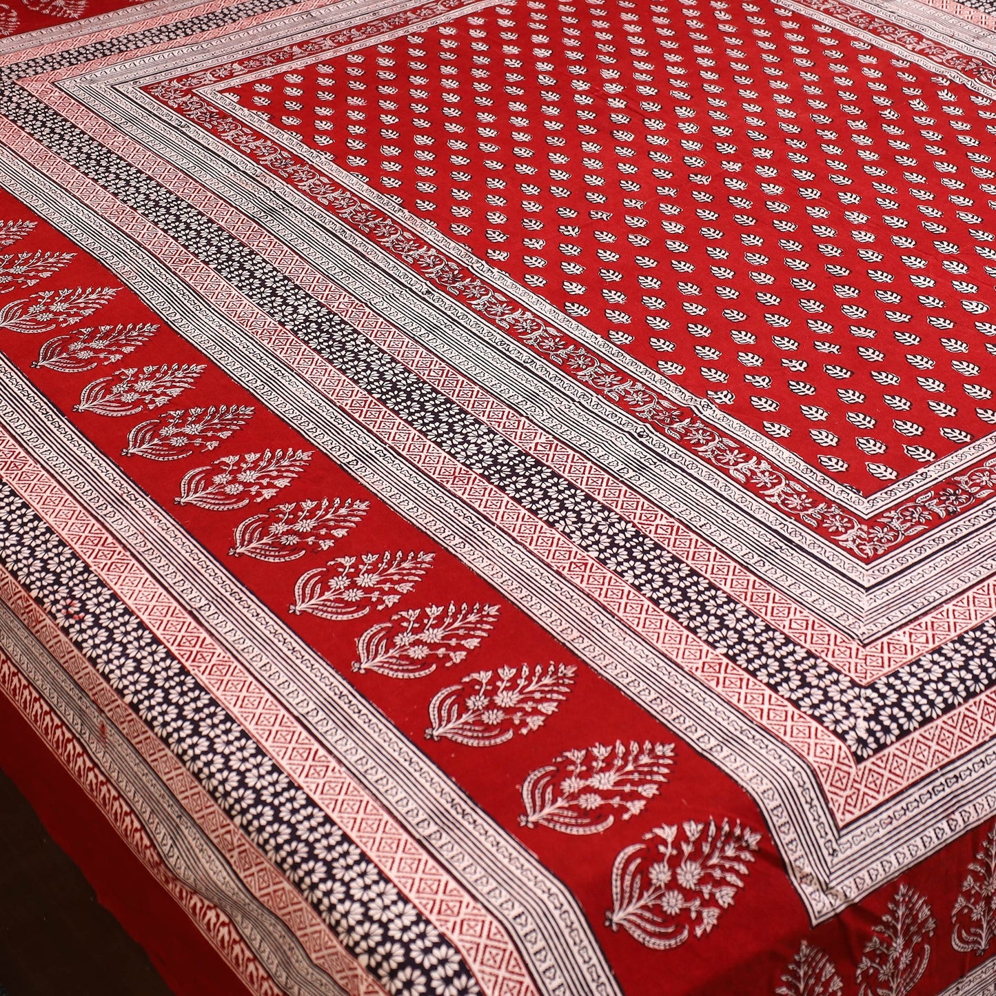 Red - cotton bagh double bed sheet (108 x 90 in) 07