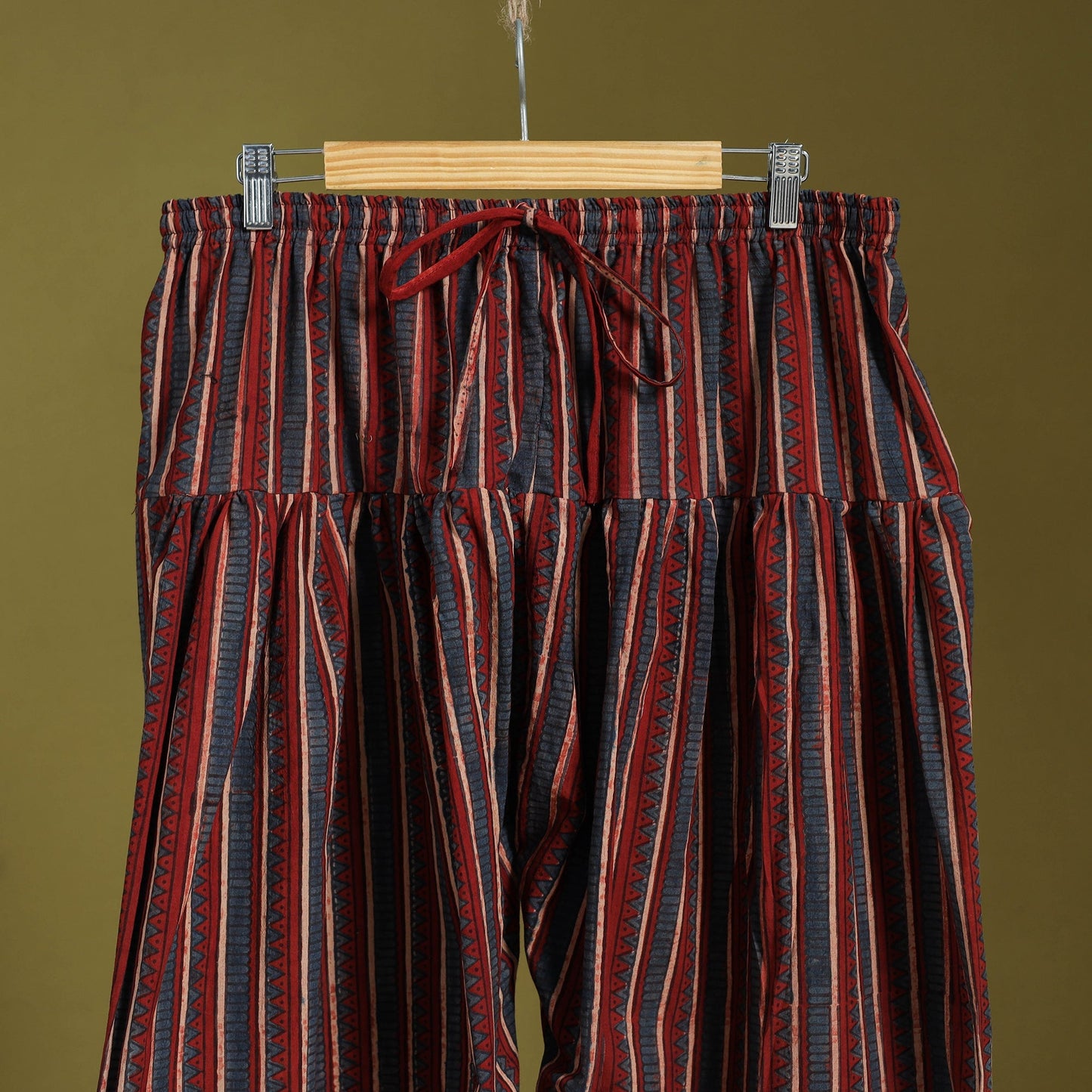 Red - cotton natural dyed salwar 01 - handcrafted