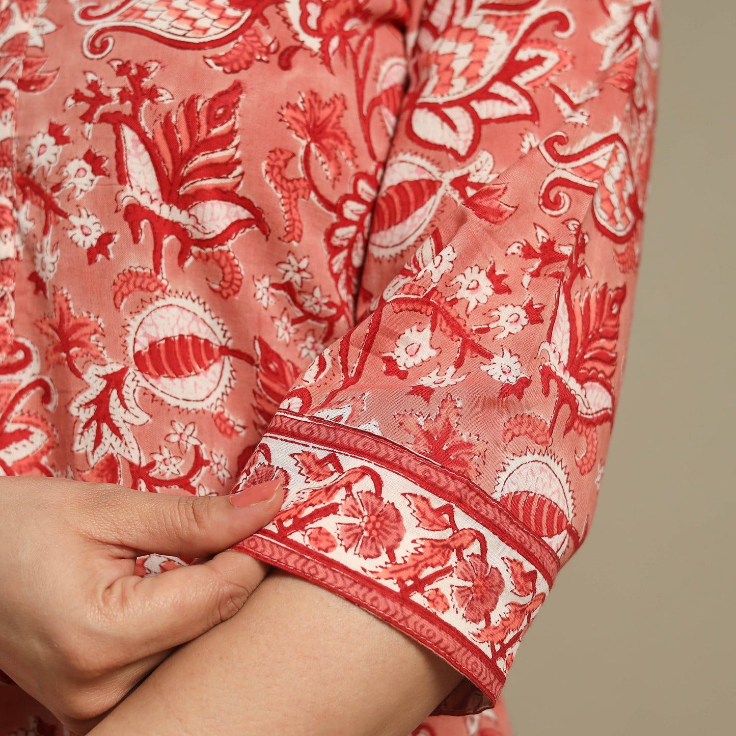Block Print Cotton Straight Sanganeri Kurta