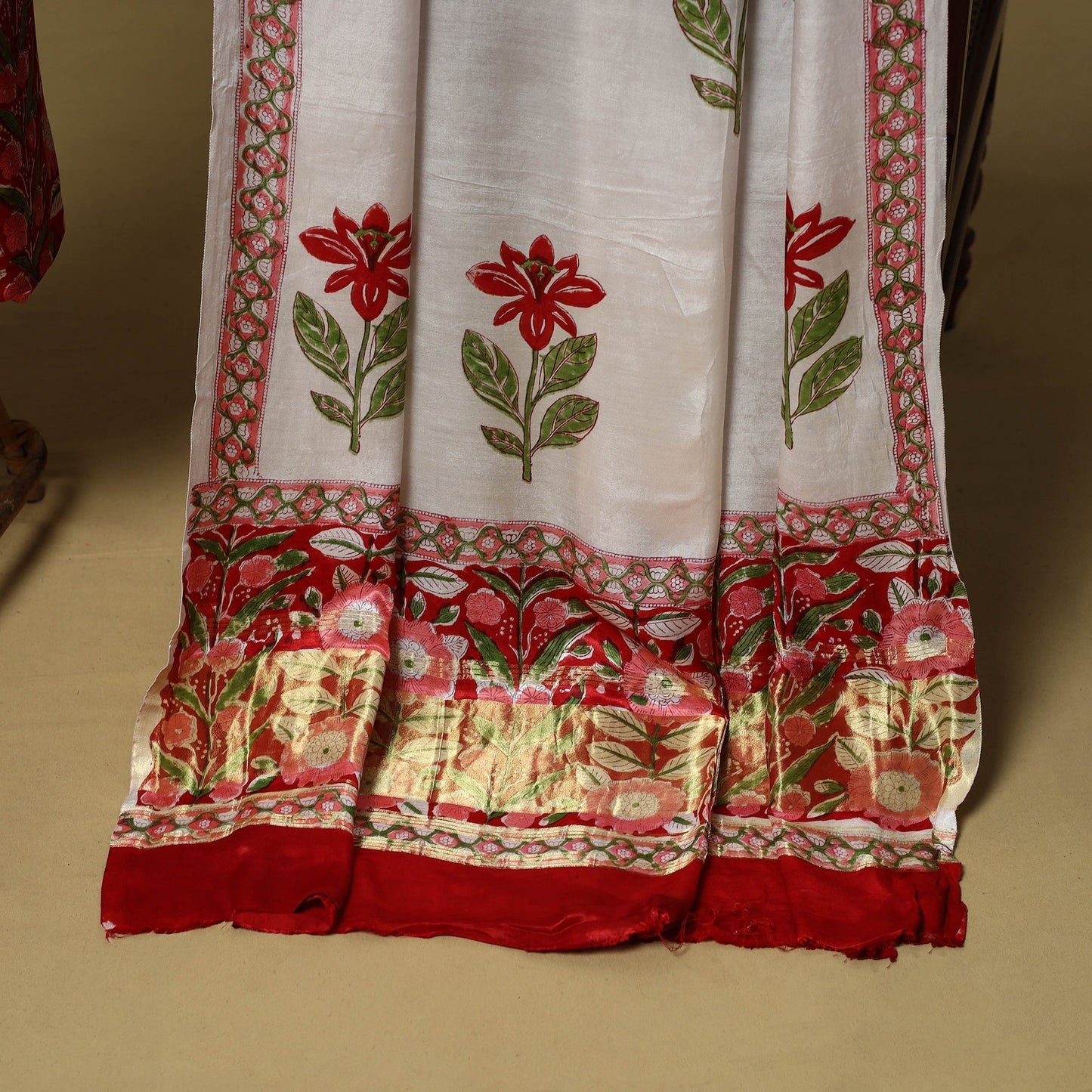Modal silk sanganeri 2pc unstitched dress material 10
