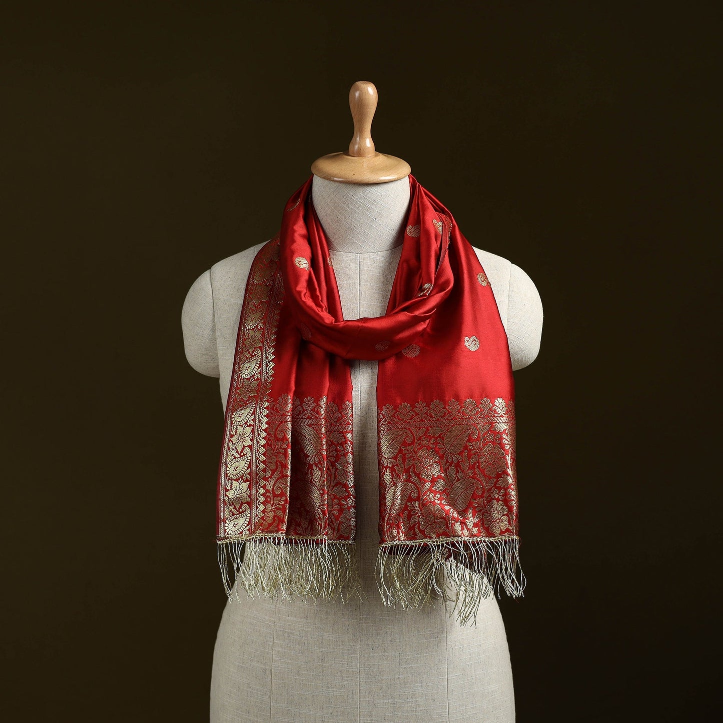 Brocade handloom semi silk nakshi buti banarasi stole