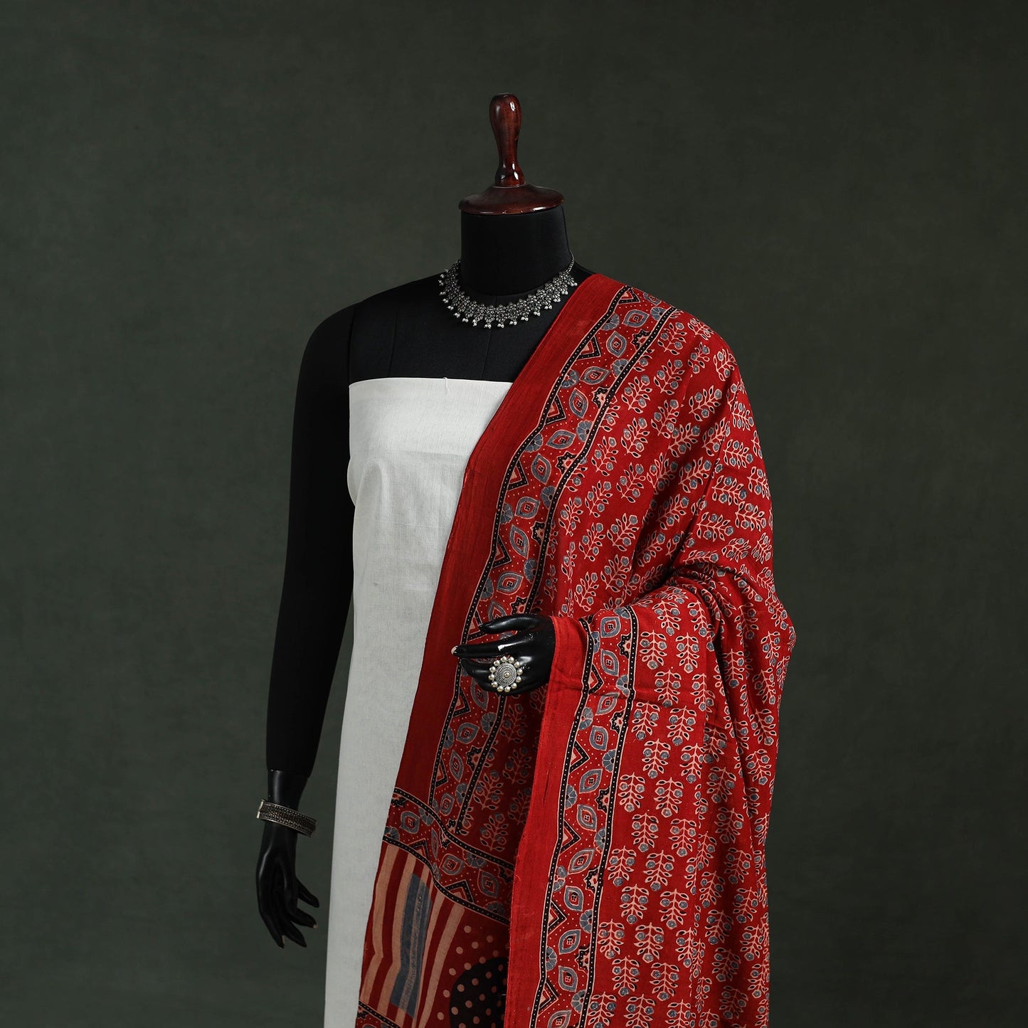 Chanderi silk kutch hand block print natural dyed handloom