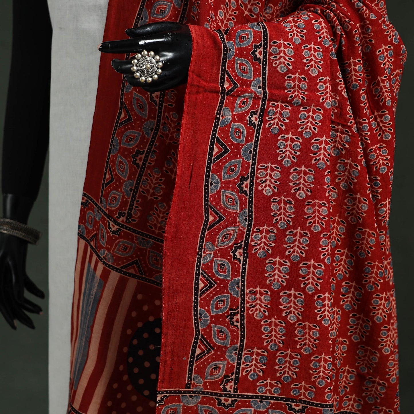 Chanderi silk kutch hand block print natural dyed handloom