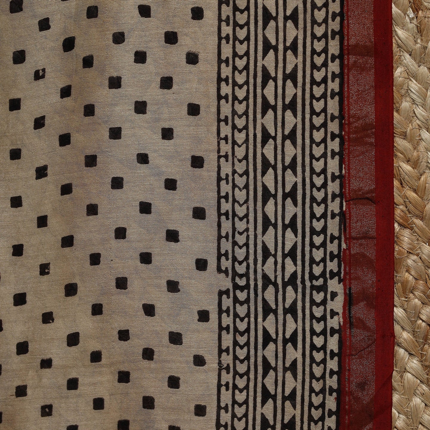 Chanderi silk natural dyed hand block dabu bagru print